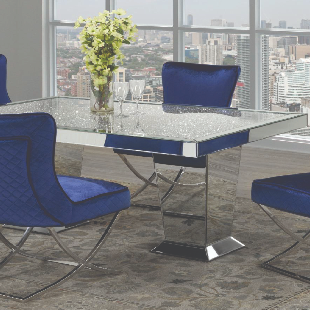 Crystal – Dining Table – Glass Crystal / Chrome Base