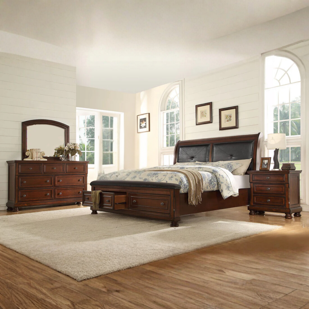 Dakota – Ensemble de chambre à coucher – King – Noyer foncé