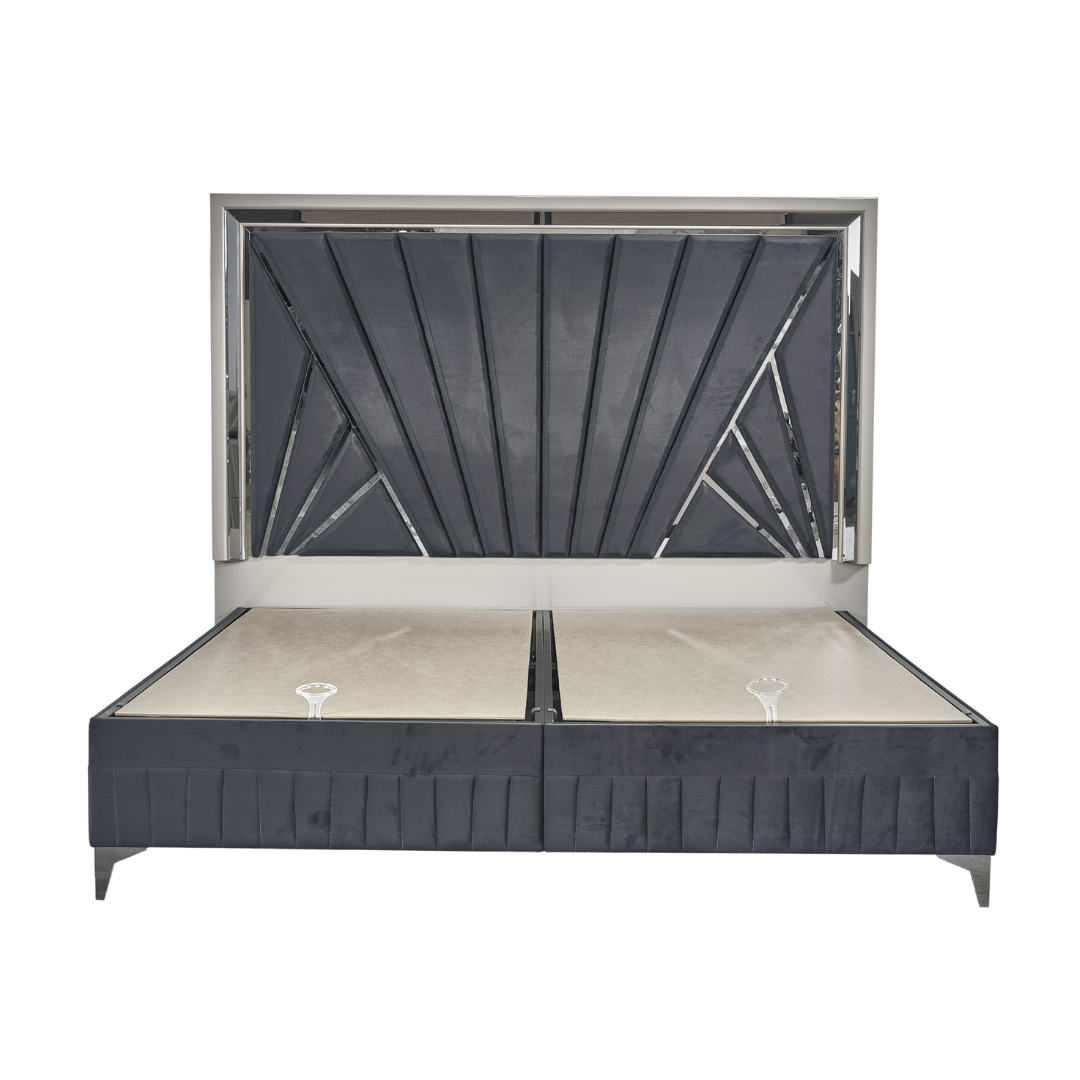 Diamara – Ensemble de chambre à coucher – Queen – Laque grise