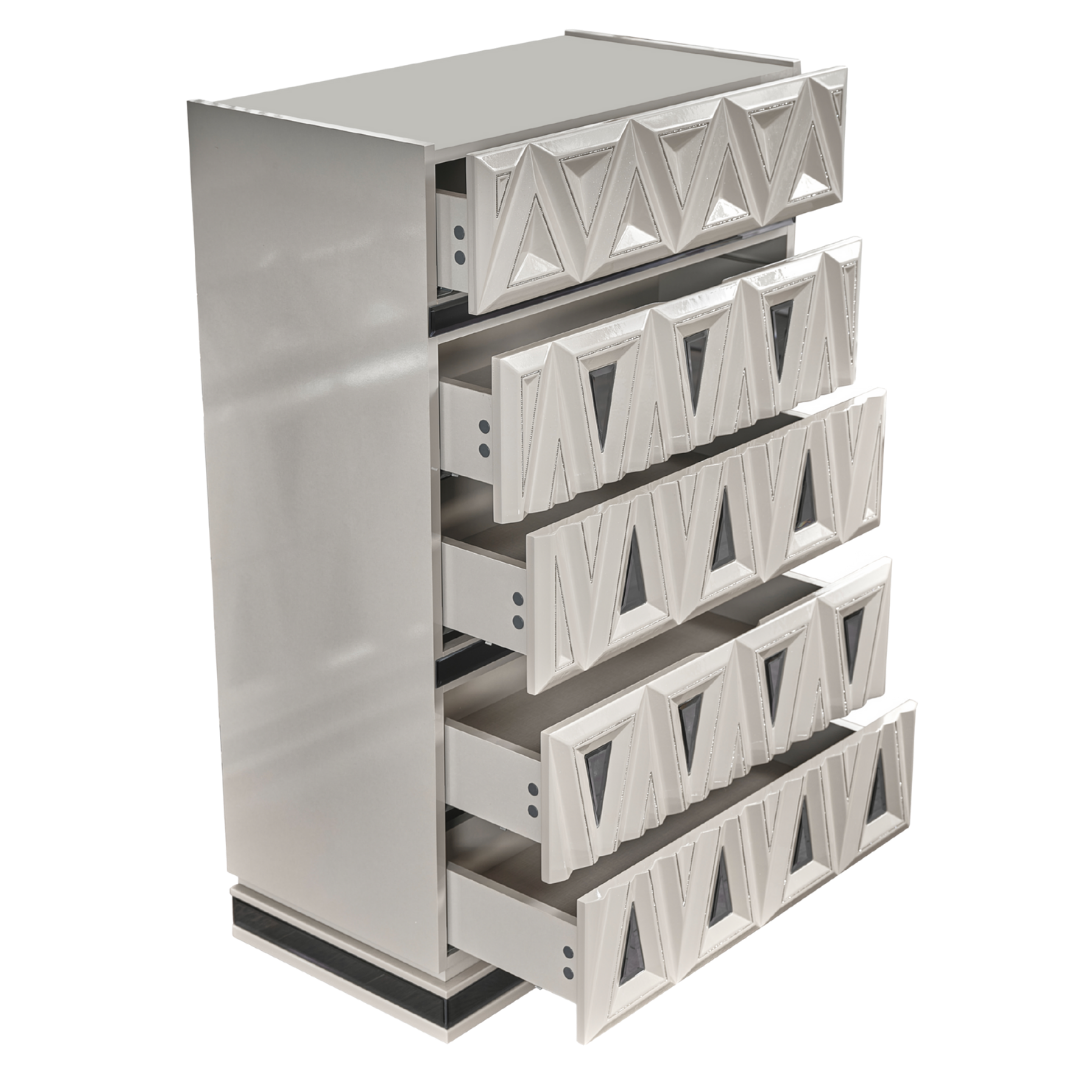 Diamara – Ensemble de chambre à coucher – Queen – Laque grise