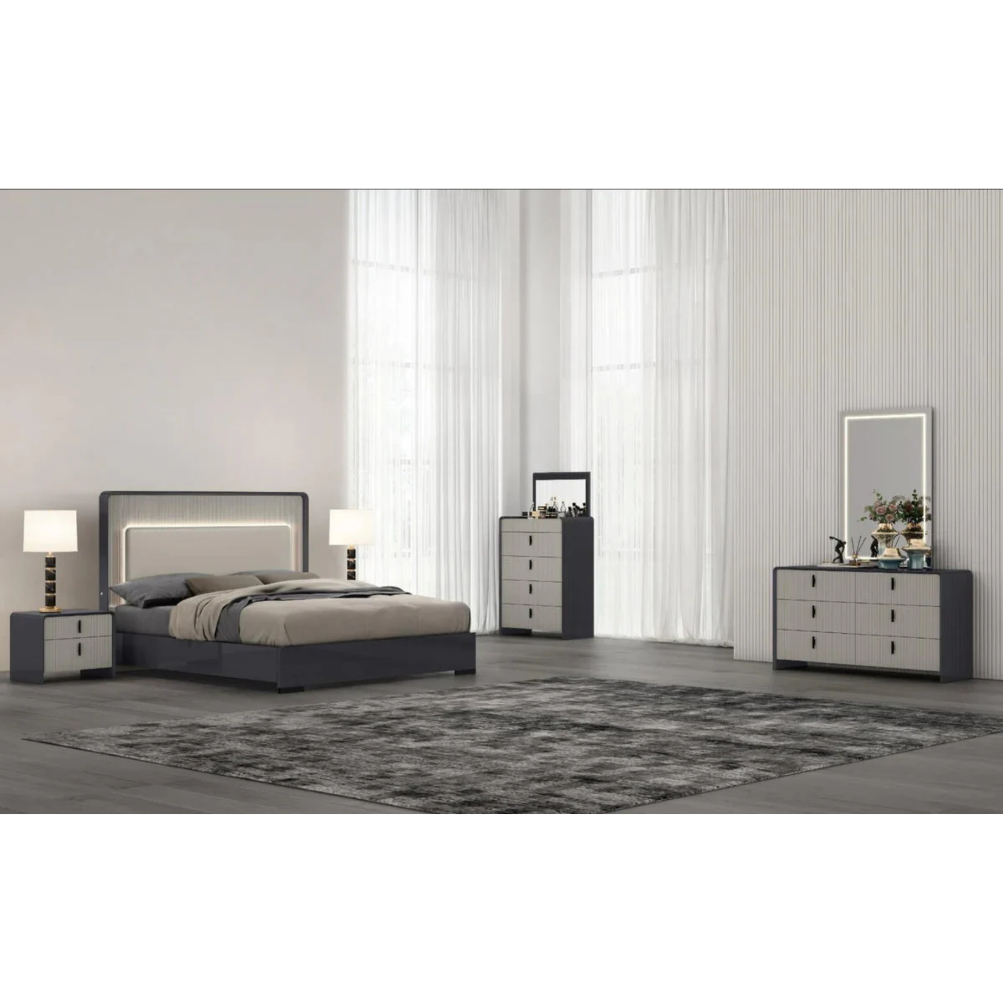 Queen Bedroom Set – Ember Two-Tone Grey