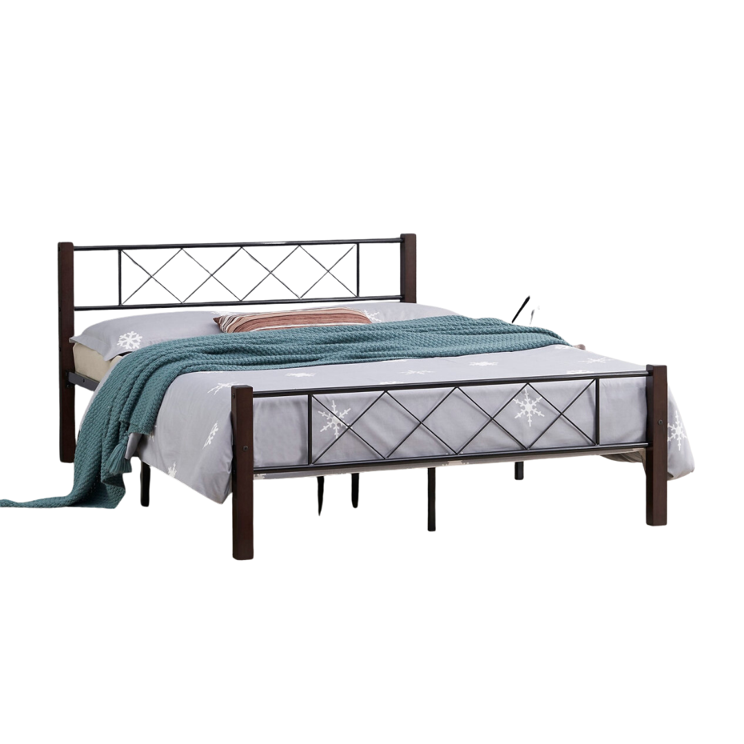 Ervyn – Queen Bed – Metal/Wood