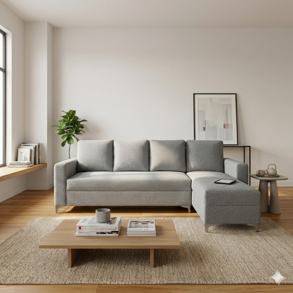 Theo -  4-Seater L-Shaped Sectional Sofa with Reversible Chaise