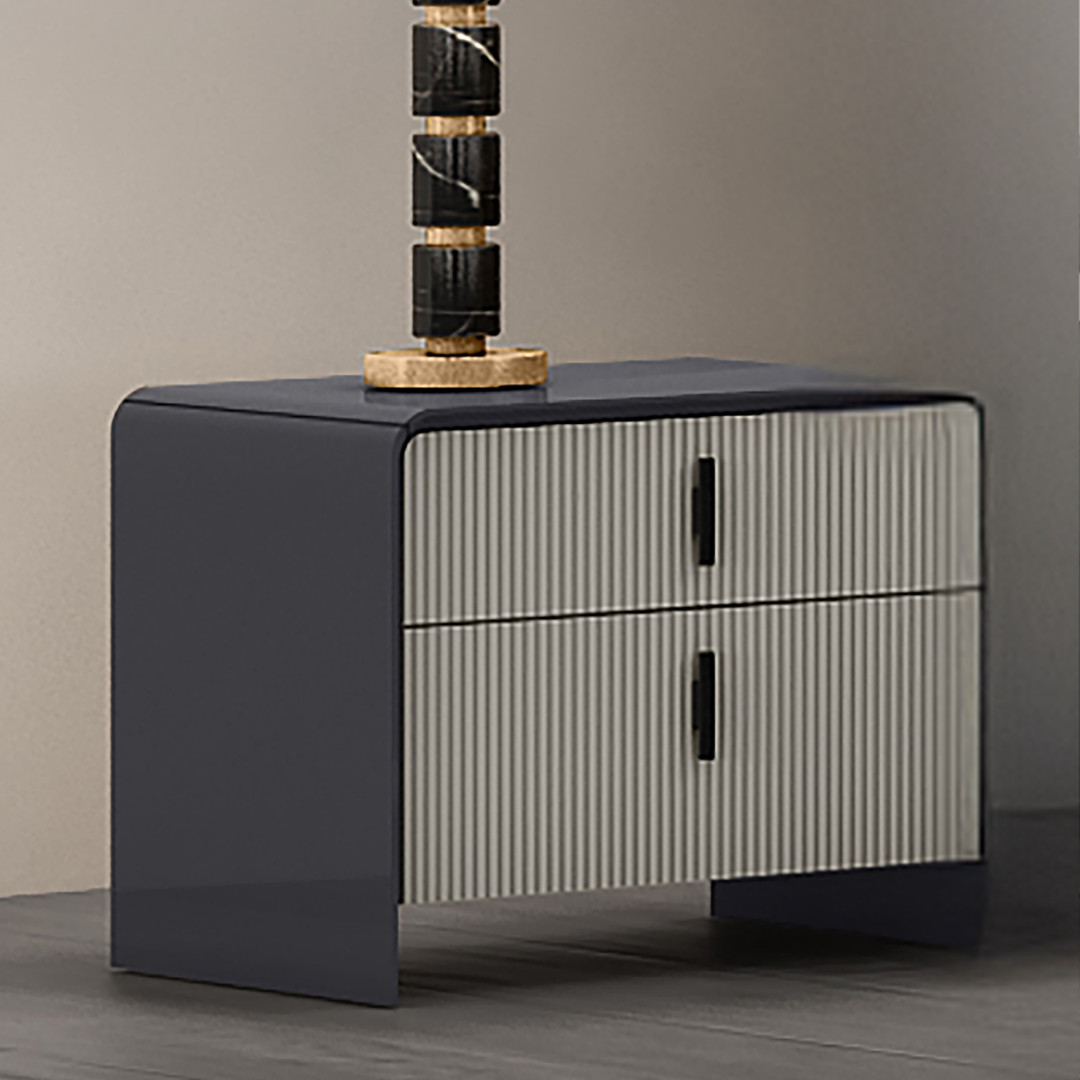 Ensemble chambre king Grayson graphite 6 pièces avec LED ambiant, bois ingénierie, Montréal