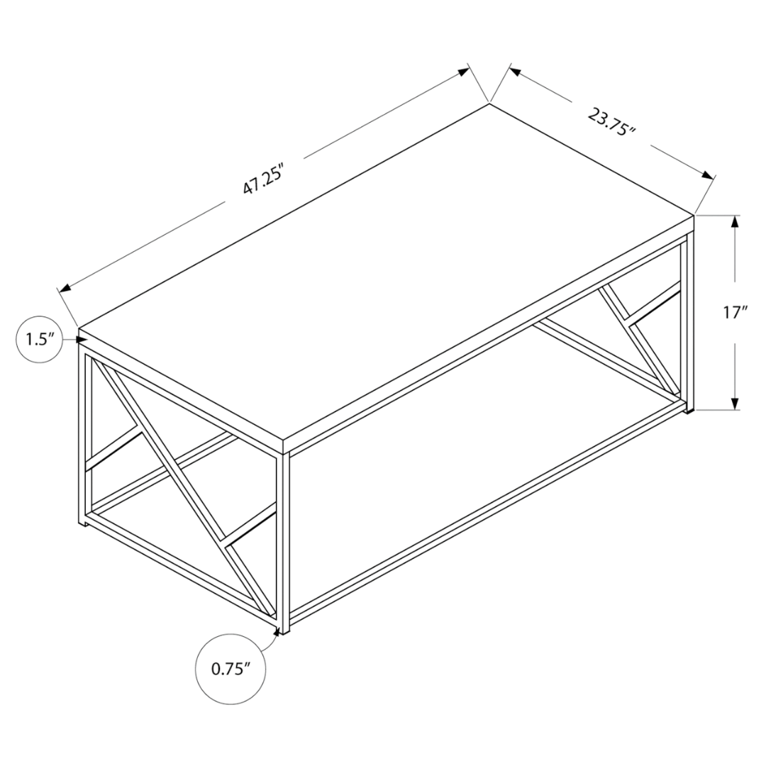 Talom – Table basse – Ciment gris et chrome