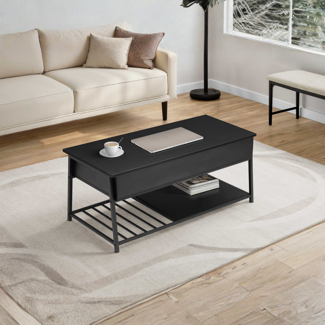 Taril – Table basse – Aspect bois noir