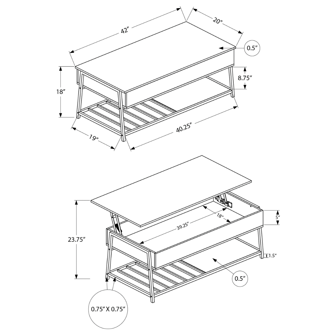 Taril – Table basse – Aspect bois noir