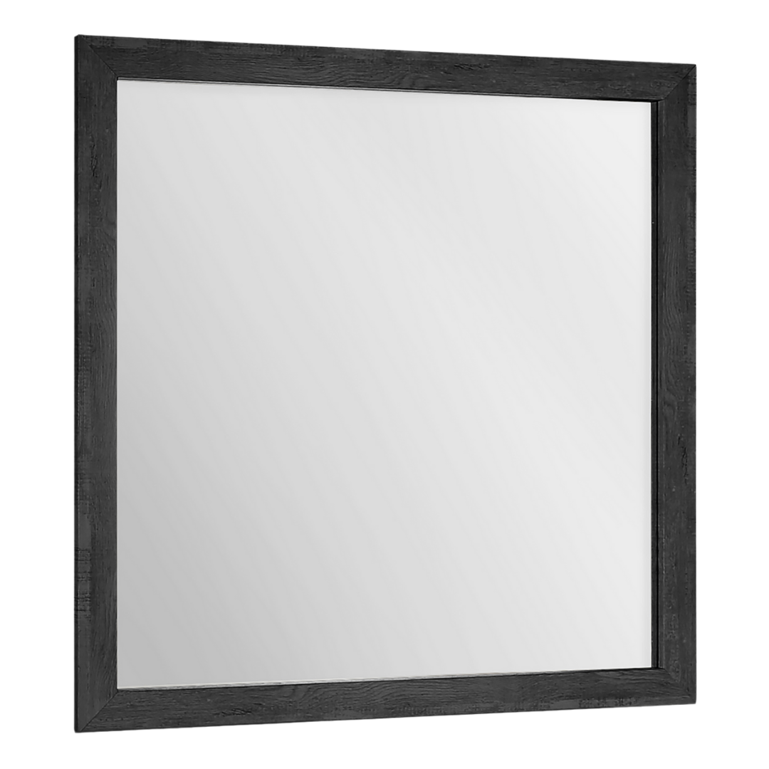 Commode Noxara à 6 tiroirs avec miroir – Chêne gris graphite