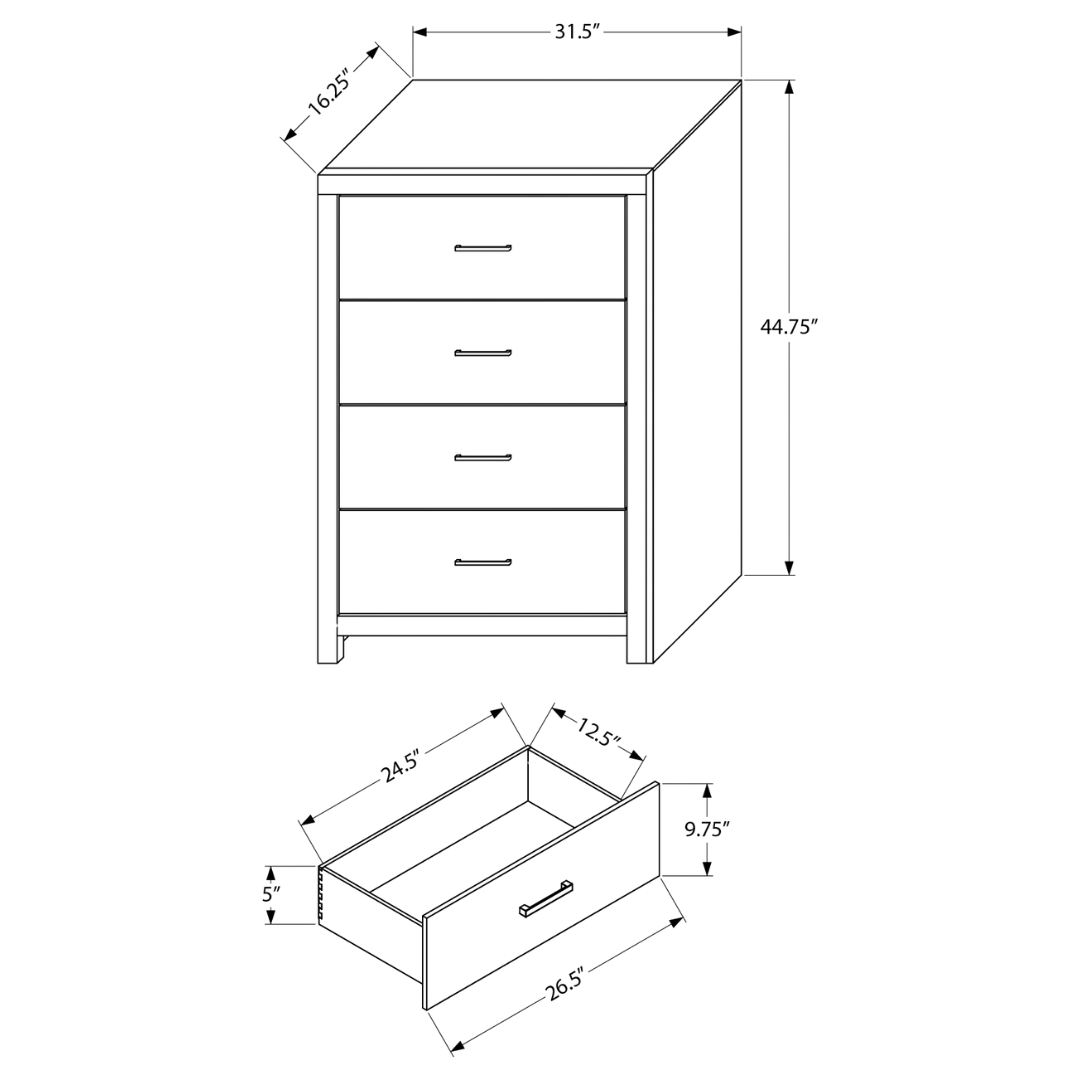 Commode Ardenoak à 4 tiroirs – Chêne gris graphite