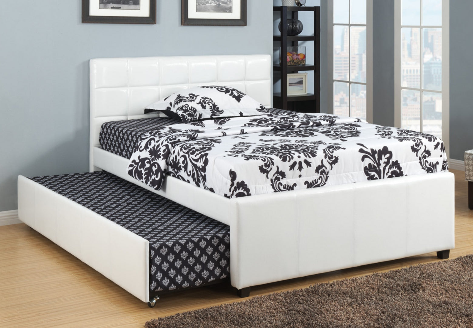 White Bed with Trundle 124