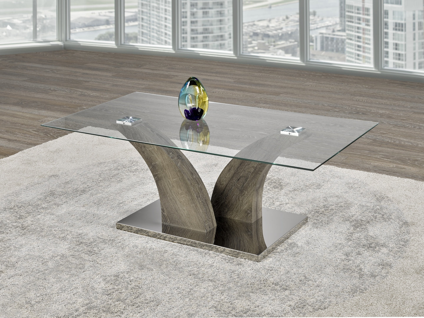 Table basse avec plateau en verre 2675