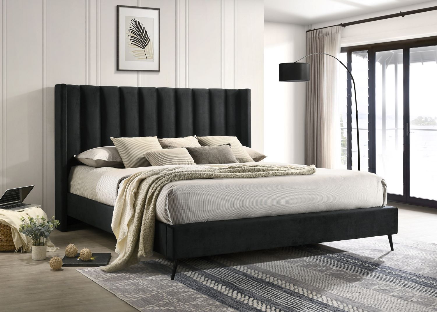 Black Velvet Bed