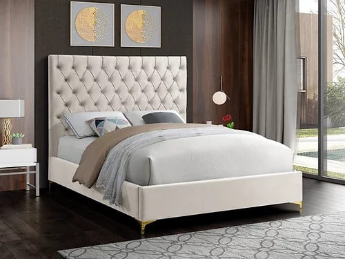 Creme Velvet Bed IF 5642