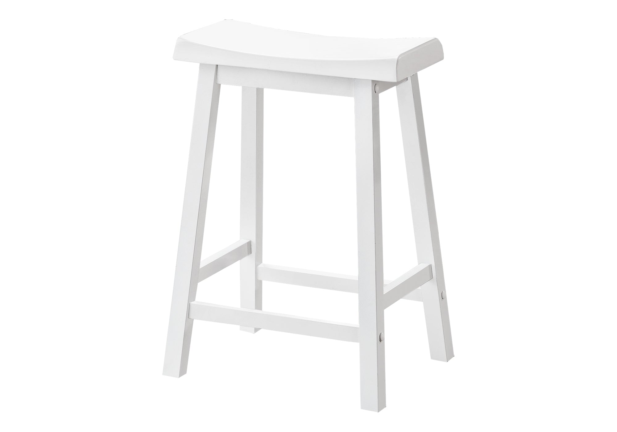 TABOURET DE BAR - 2PCS / 24"H / SIÈGE DE SELLE BLANC # I 1533