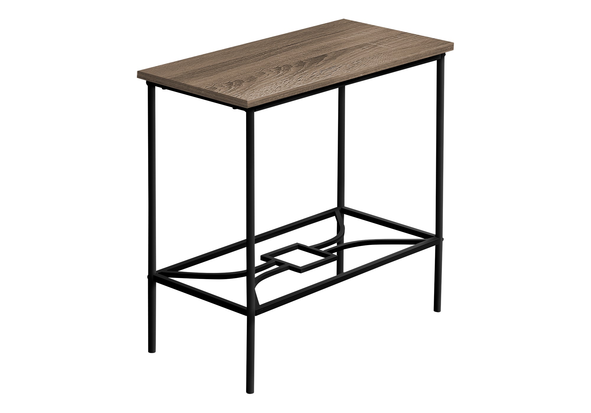 TABLE D'APPOINT - 22"H / TAUPE FONCÉ / MÉTAL NOIR #I 2075