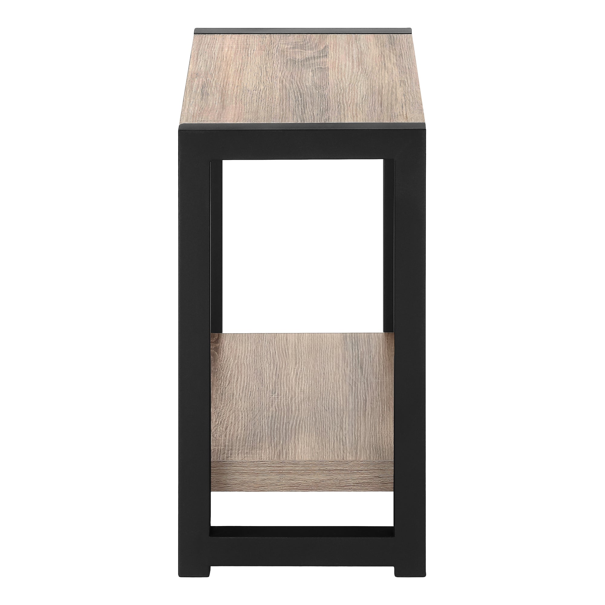 TABLE D'APPOINT - 22"H / TAUPE FONCÉ / MÉTAL NOIR #I 2083