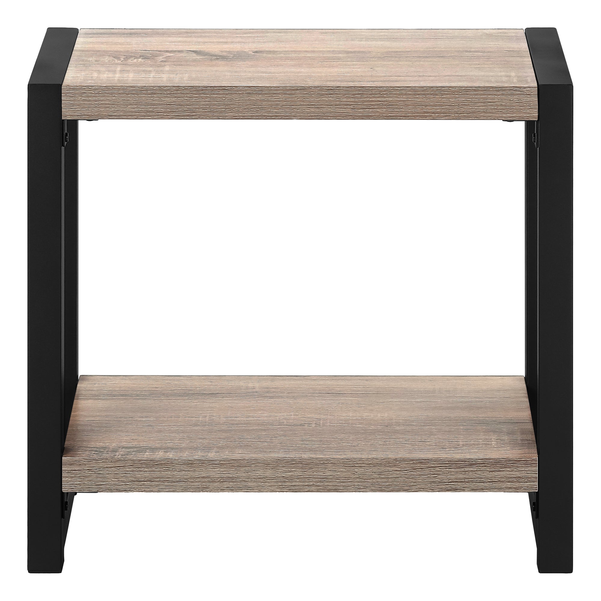 TABLE D'APPOINT - 22"H / TAUPE FONCÉ / MÉTAL NOIR #I 2083