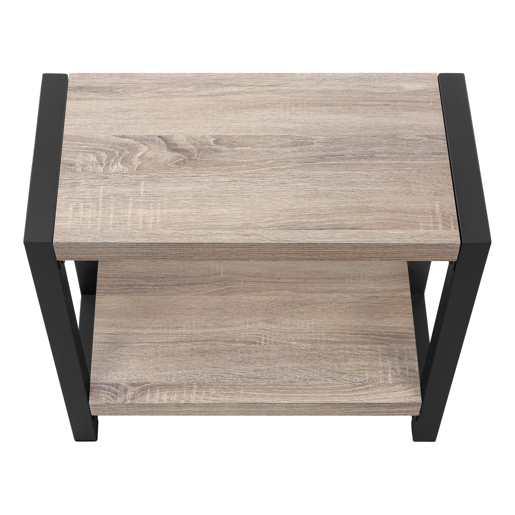 TABLE D'APPOINT - 22"H / TAUPE FONCÉ / MÉTAL NOIR #I 2083