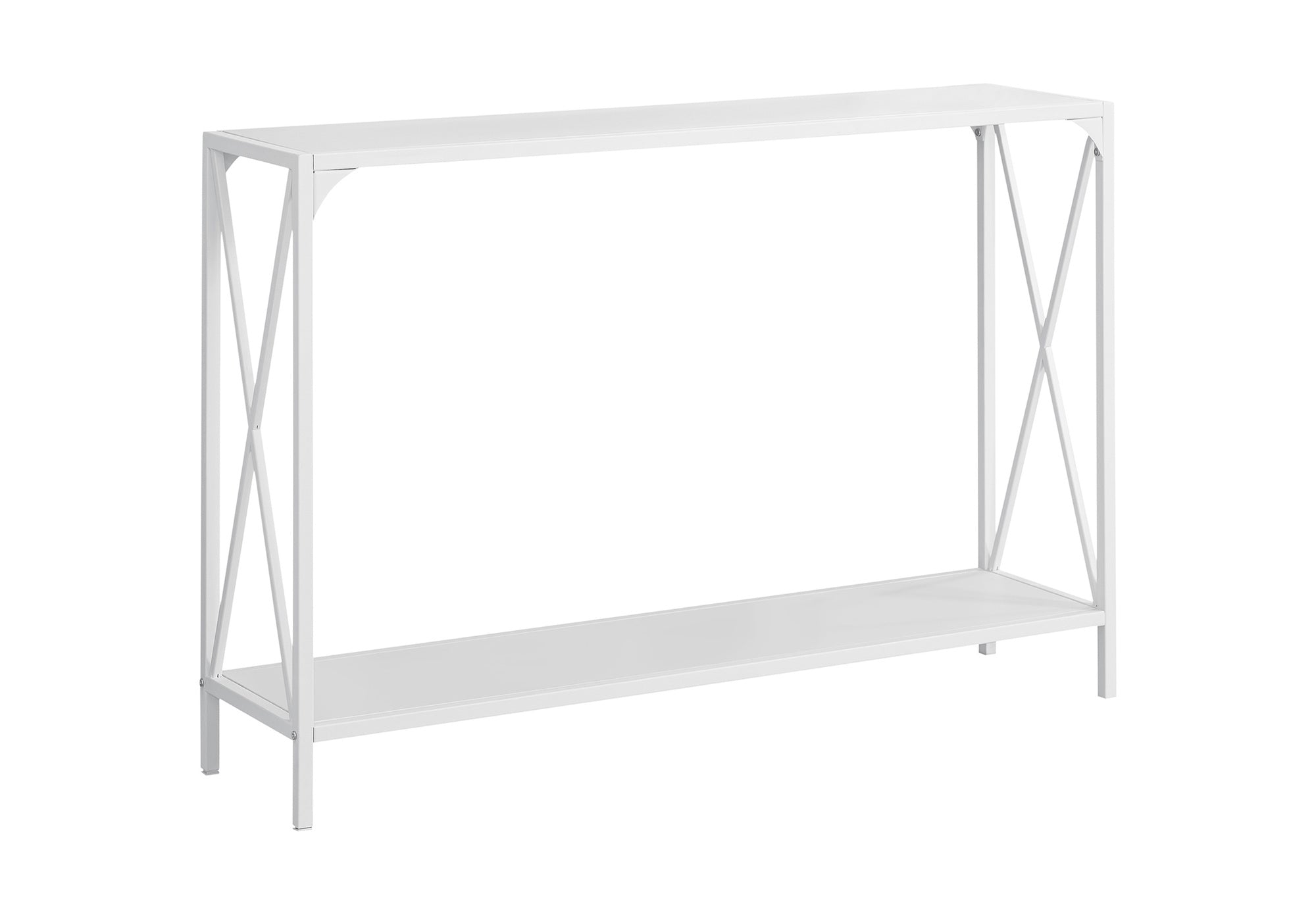 TABLE D'APPOINT - 48"L / BLANC / CONSOLE D'ENTRÉE EN MÉTAL BLANC #I 2124