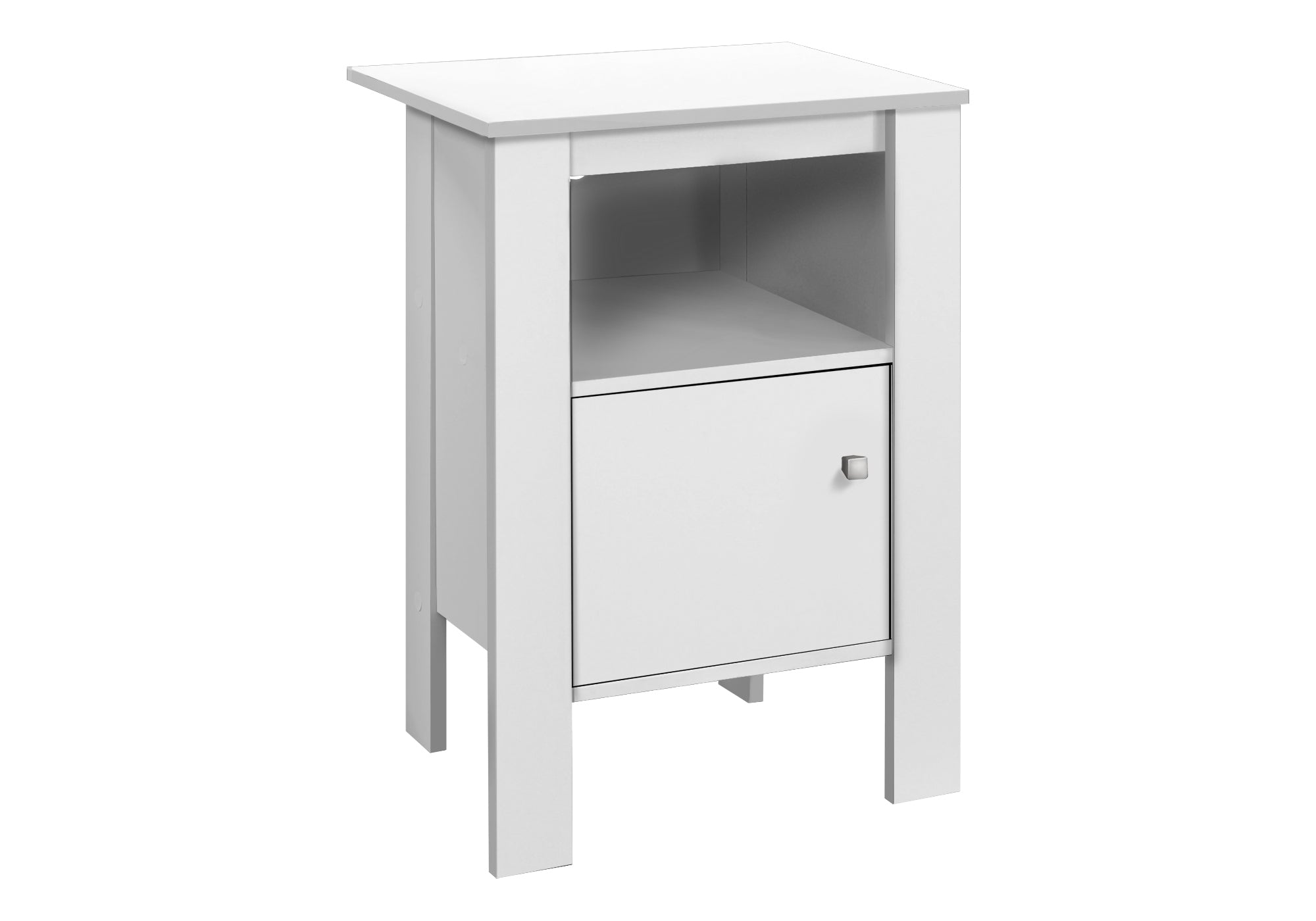 NIGHTSTAND - WHITE NIGHT STAND WITH STORAGE #I 2137