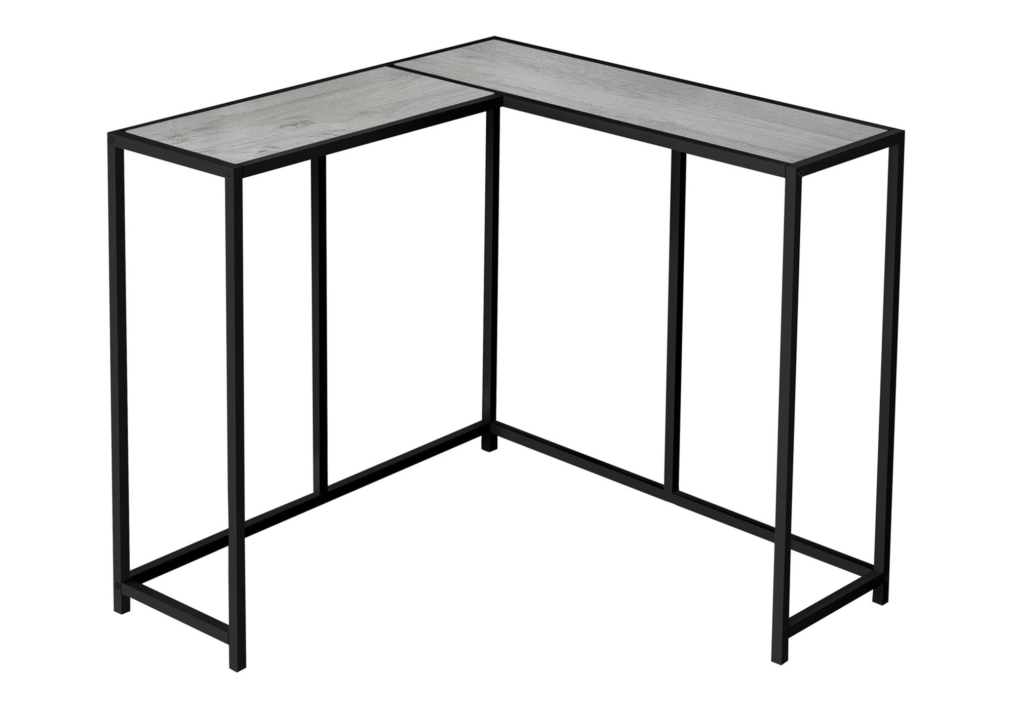 TABLE D'APPOINT - CONSOLE D'ANGLE 36"L / GRIS / NOIR #I 2156