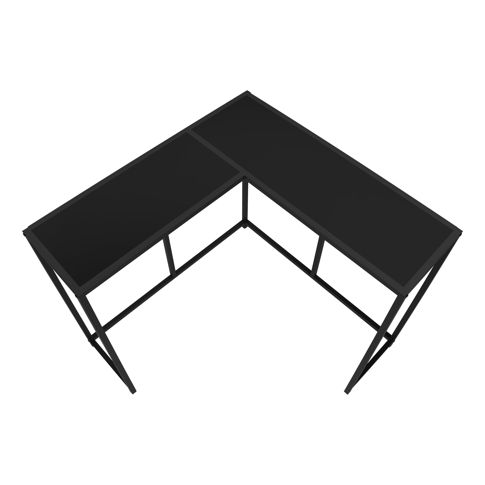 TABLE D'APPOINT - 36"L / NOIR / CONSOLE D'ANGLE NOIRE #I 2157