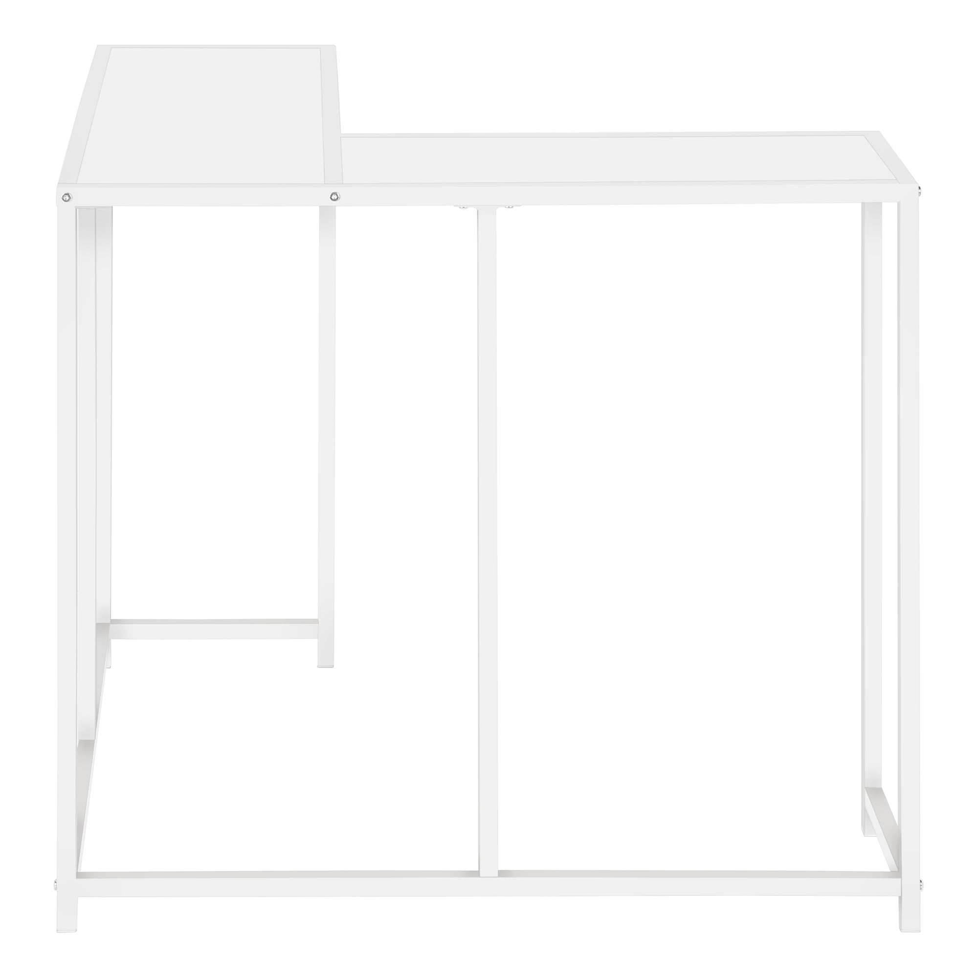 TABLE D'APPOINT - 36"L / BLANC / CONSOLE D'ANGLE BLANC #I 2160