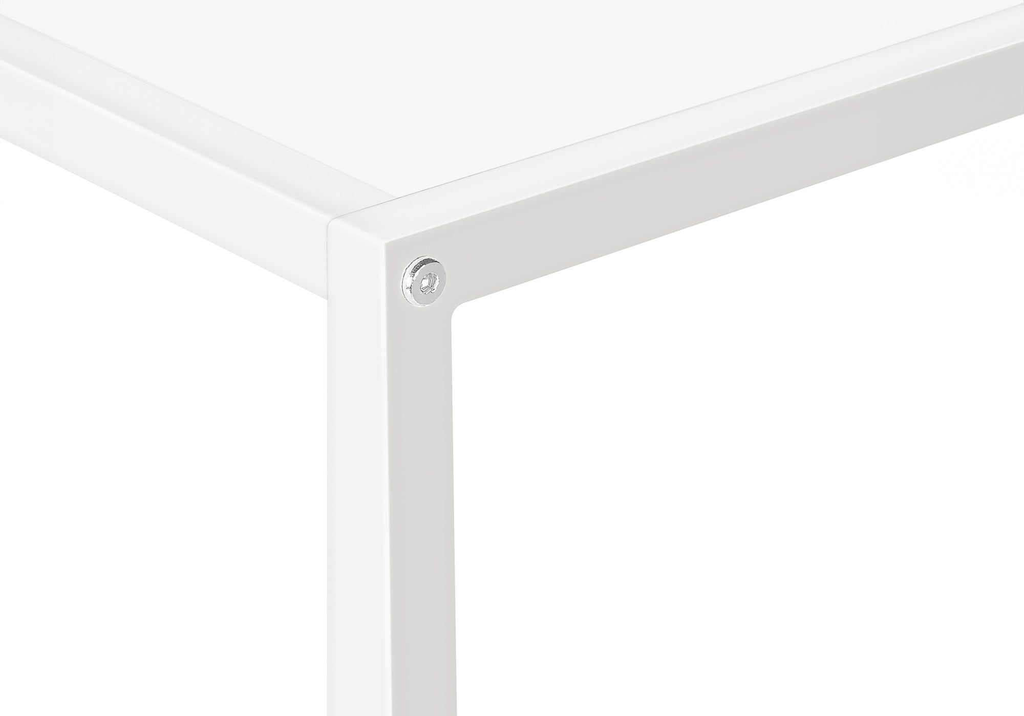 TABLE D'APPOINT - 36"L / BLANC / CONSOLE D'ANGLE BLANC #I 2160