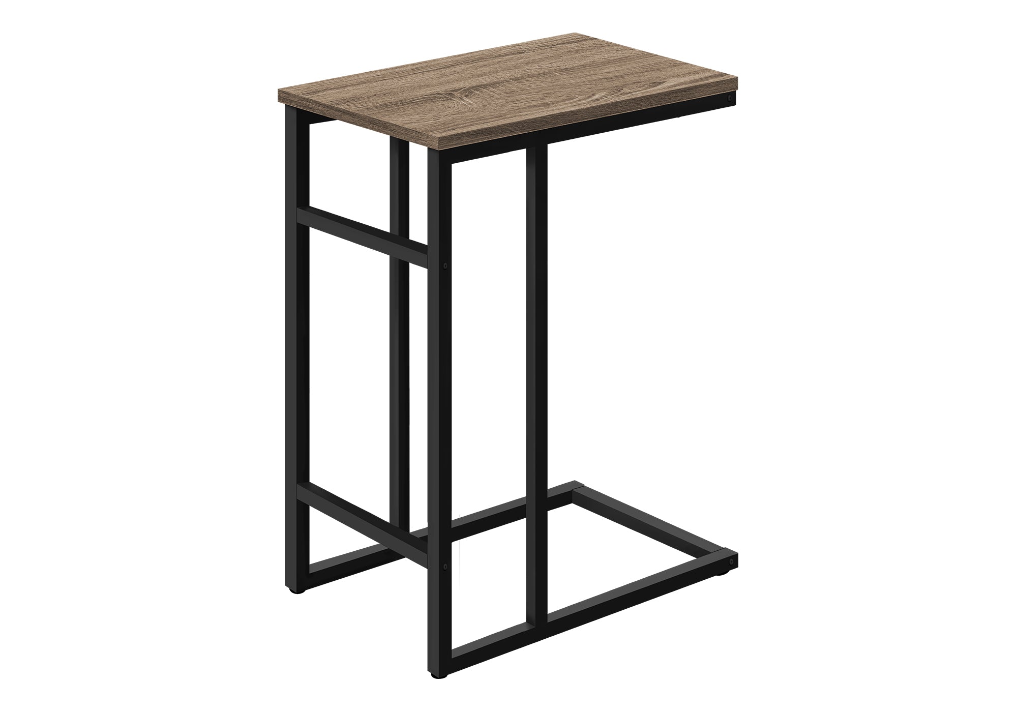 TABLE D'APPOINT - 24"H / TAUPE FONCÉ / MÉTAL NOIR #I 2172