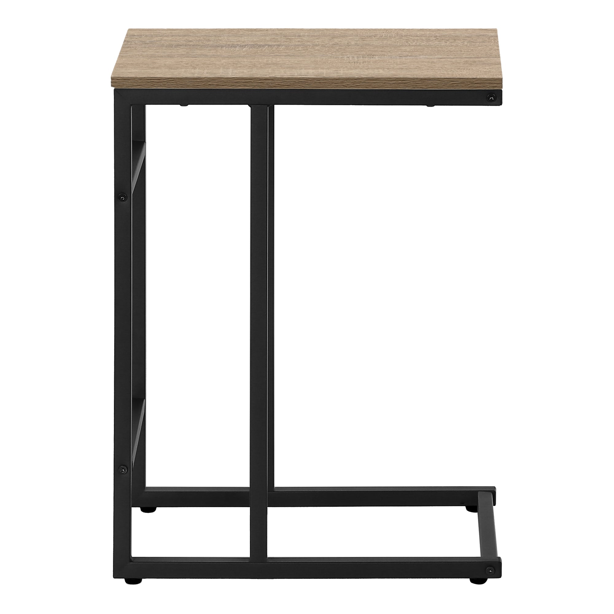 TABLE D'APPOINT - 24"H / TAUPE FONCÉ / MÉTAL NOIR #I 2172