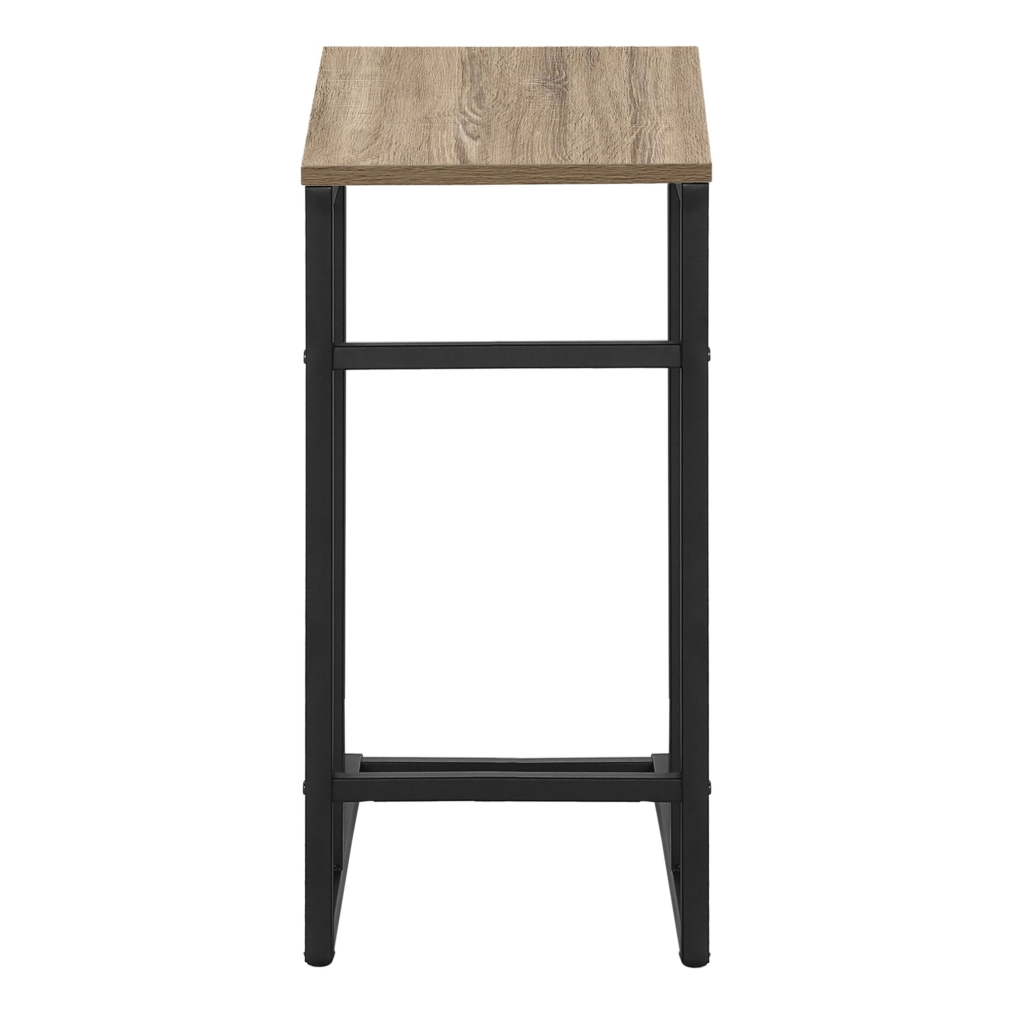 TABLE D'APPOINT - 24"H / TAUPE FONCÉ / MÉTAL NOIR #I 2172