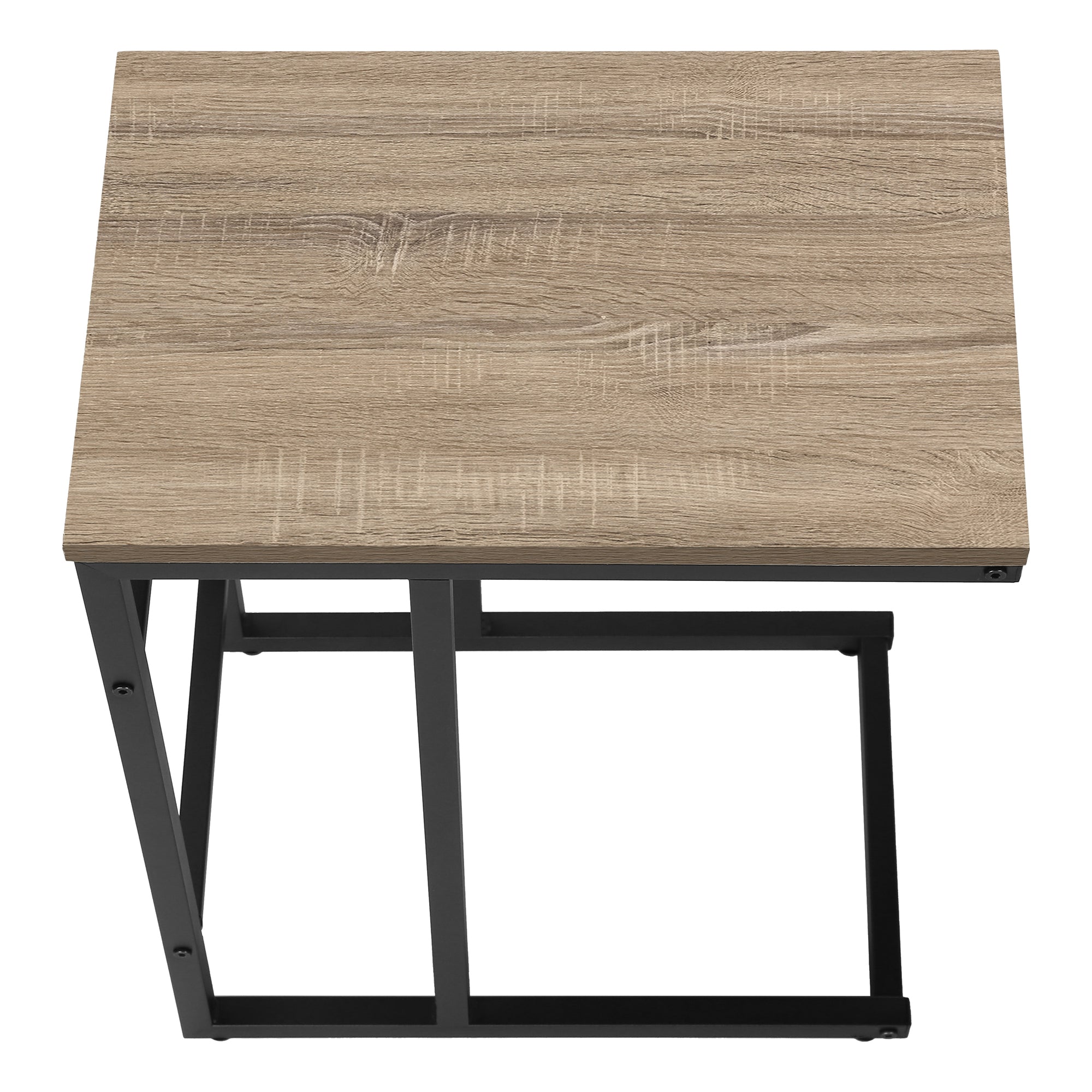 TABLE D'APPOINT - 24"H / TAUPE FONCÉ / MÉTAL NOIR #I 2172