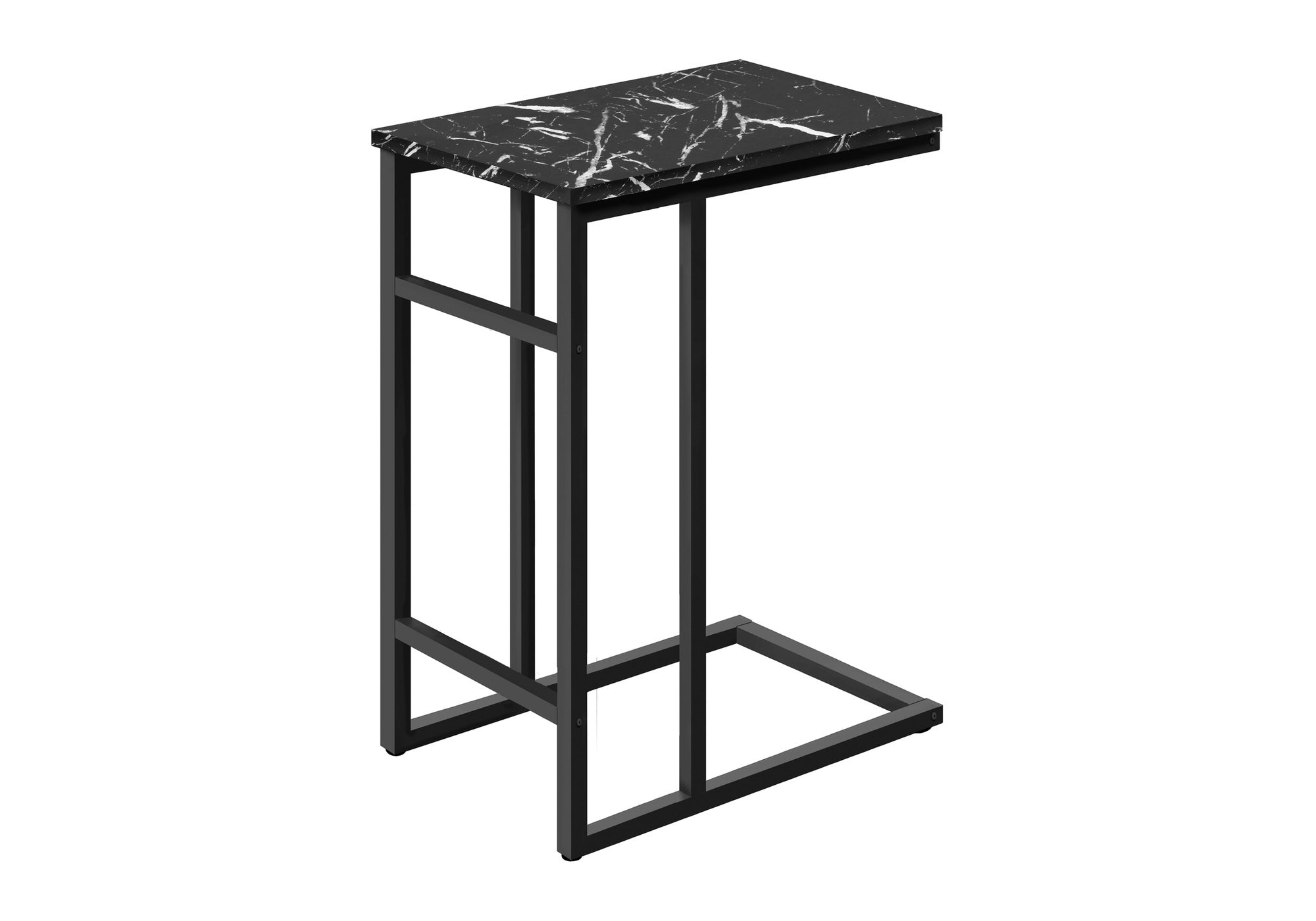 NIGHTSTAND - 24"H / BLACK MARBLE / BLACK METAL #I 2174