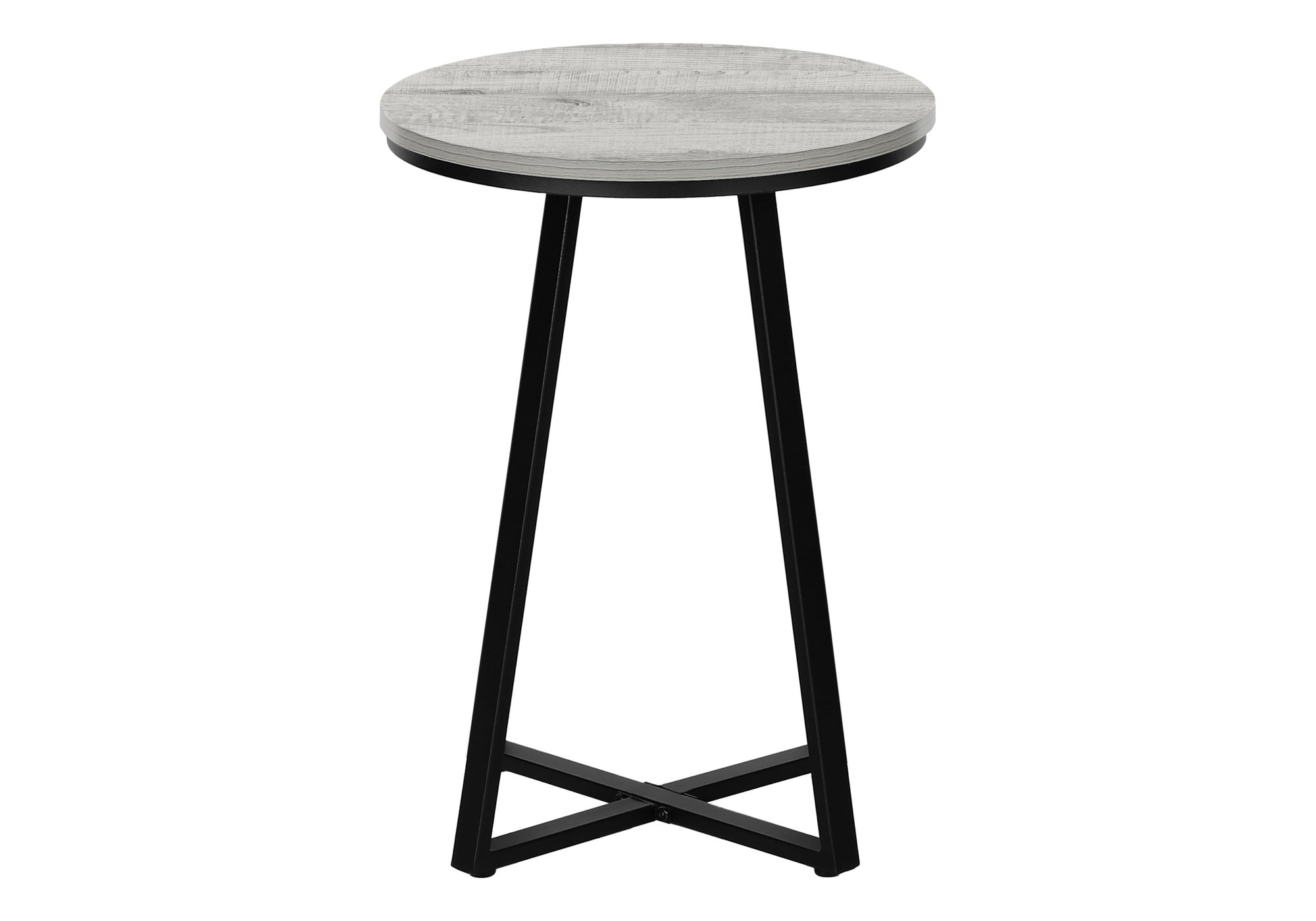 TABLE D'APPOINT - 22"H / GRIS / MÉTAL NOIR #I 2176