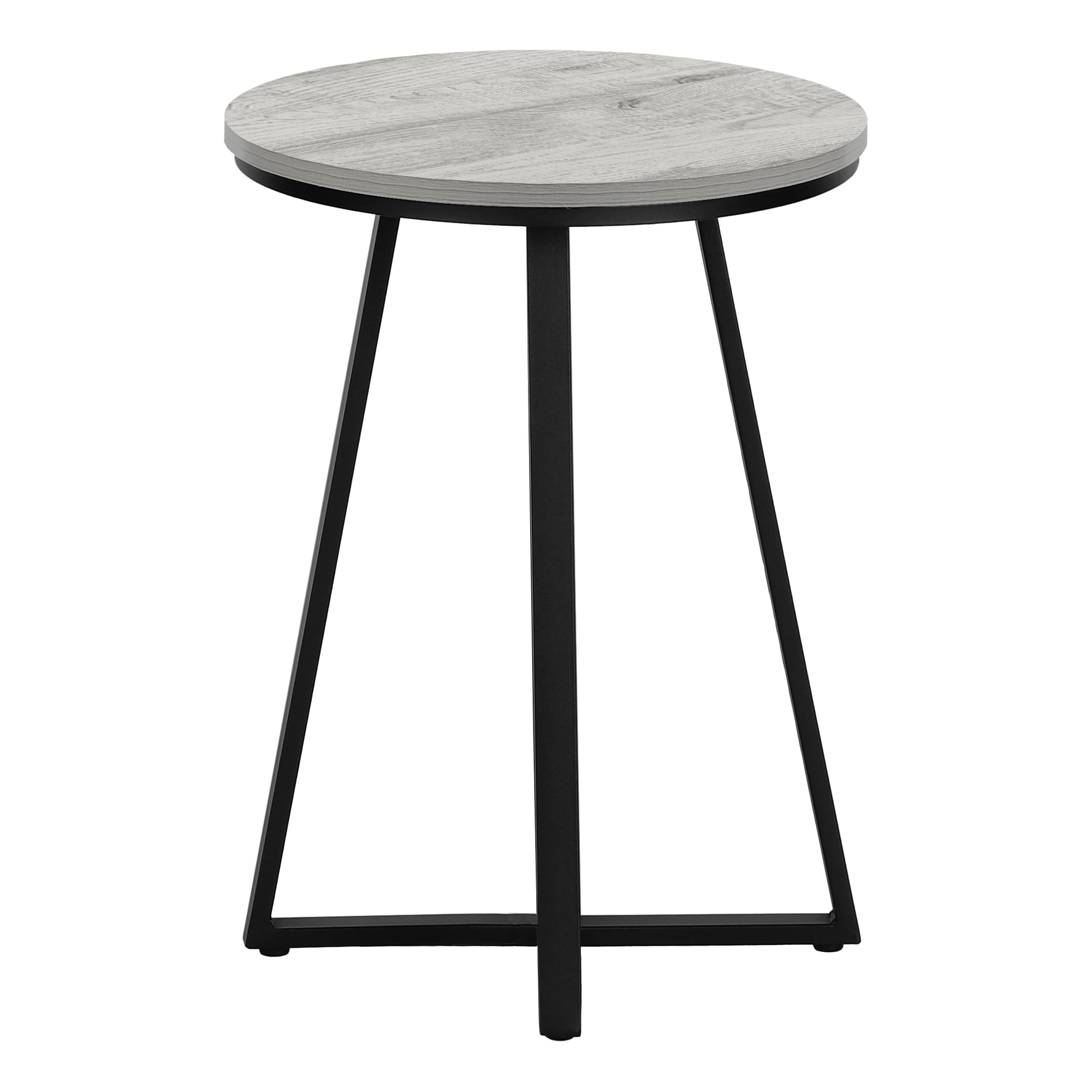 TABLE D'APPOINT - 22"H / GRIS / MÉTAL NOIR #I 2176