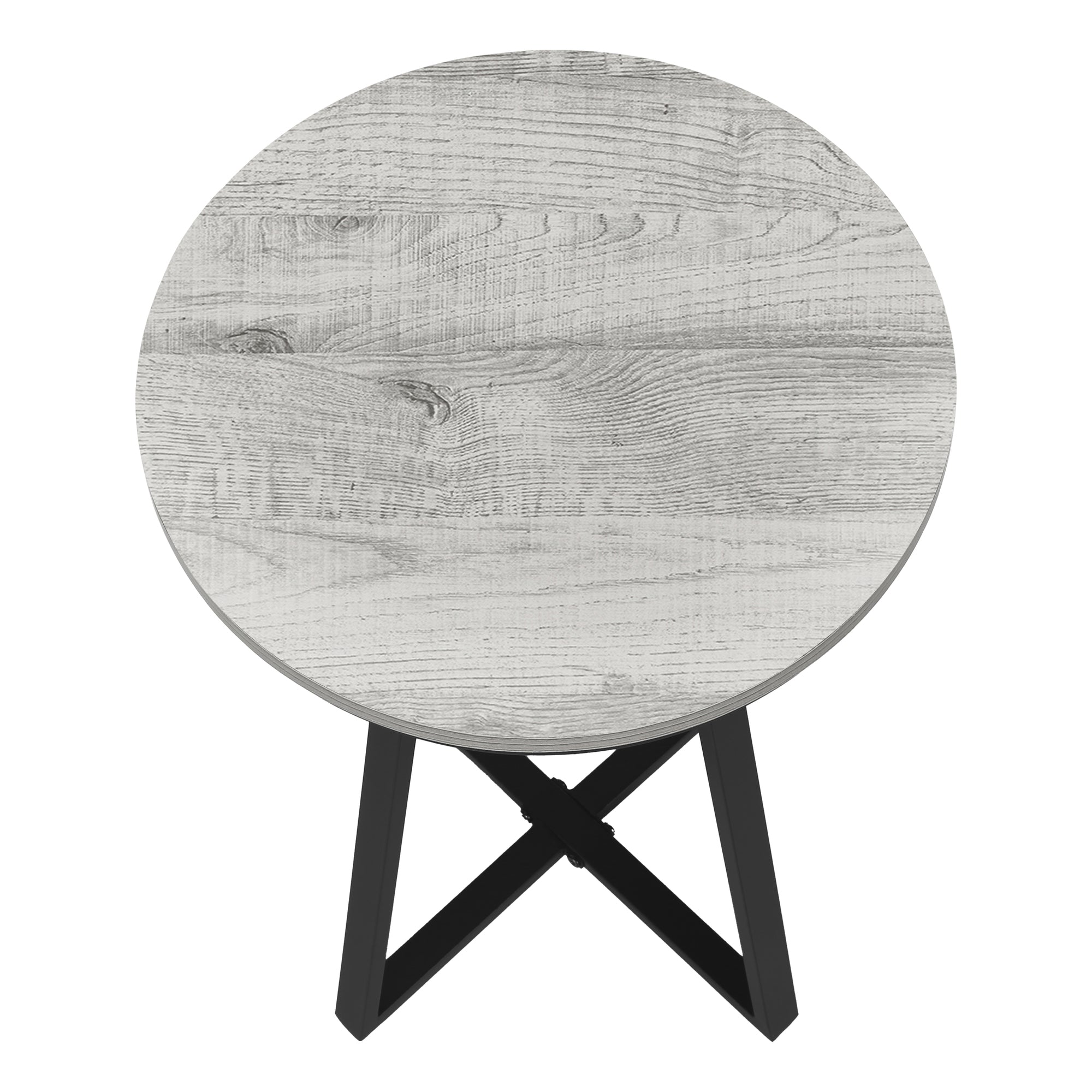 TABLE D'APPOINT - 22"H / GRIS / MÉTAL NOIR #I 2176