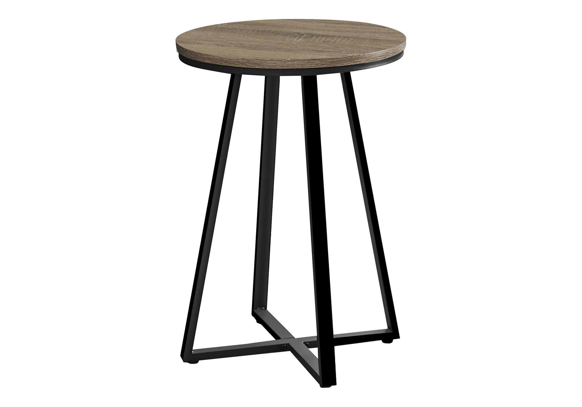 TABLE D'APPOINT - 22"H / TAUPE FONCÉ / MÉTAL NOIR #I 2177