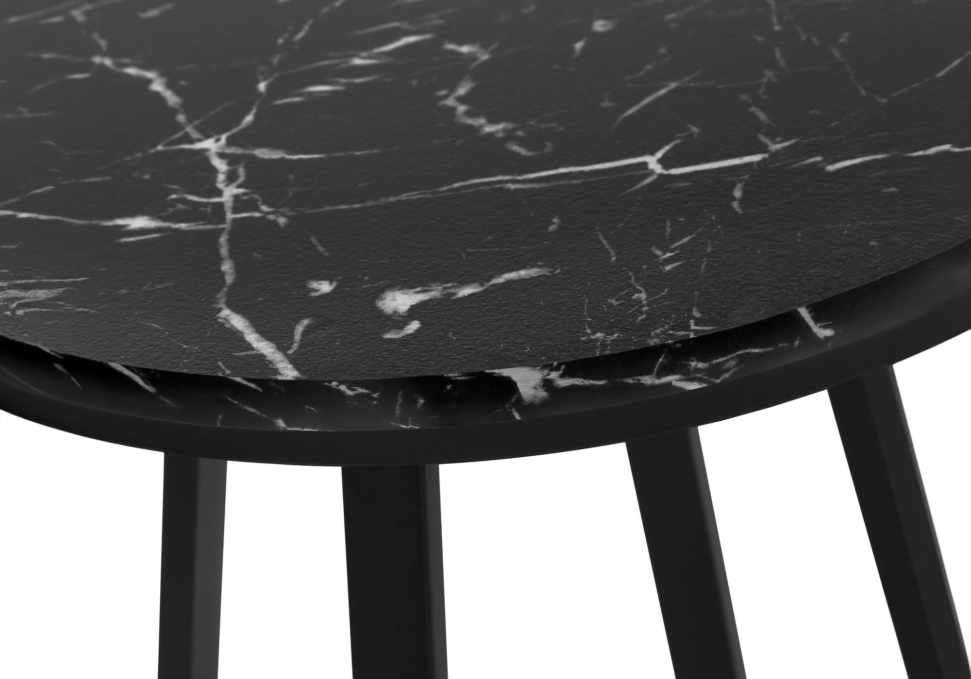 TABLE D'APPOINT - 22"H / MARBRE NOIR / MÉTAL NOIR #I 2179