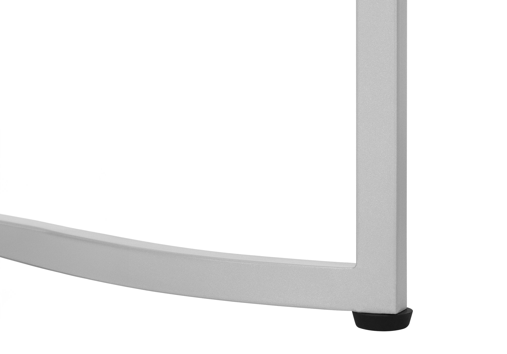 NIGHTSTAND - 24"H / WHITE MARBLE-LOOK / SILVER METAL #I 2205