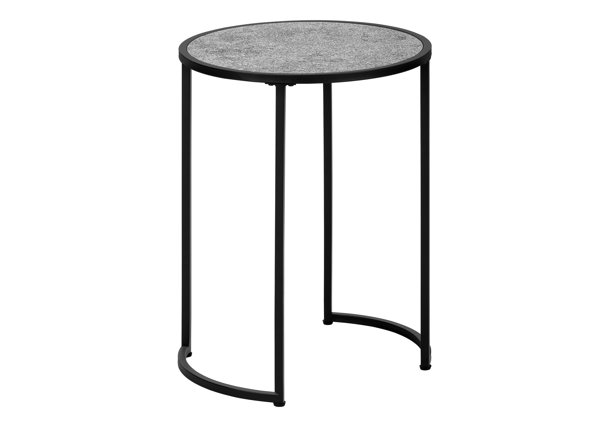 TABLE D'APPOINT - 24"H / ASPECT PIERRE GRISE / MÉTAL NOIR #I 2206