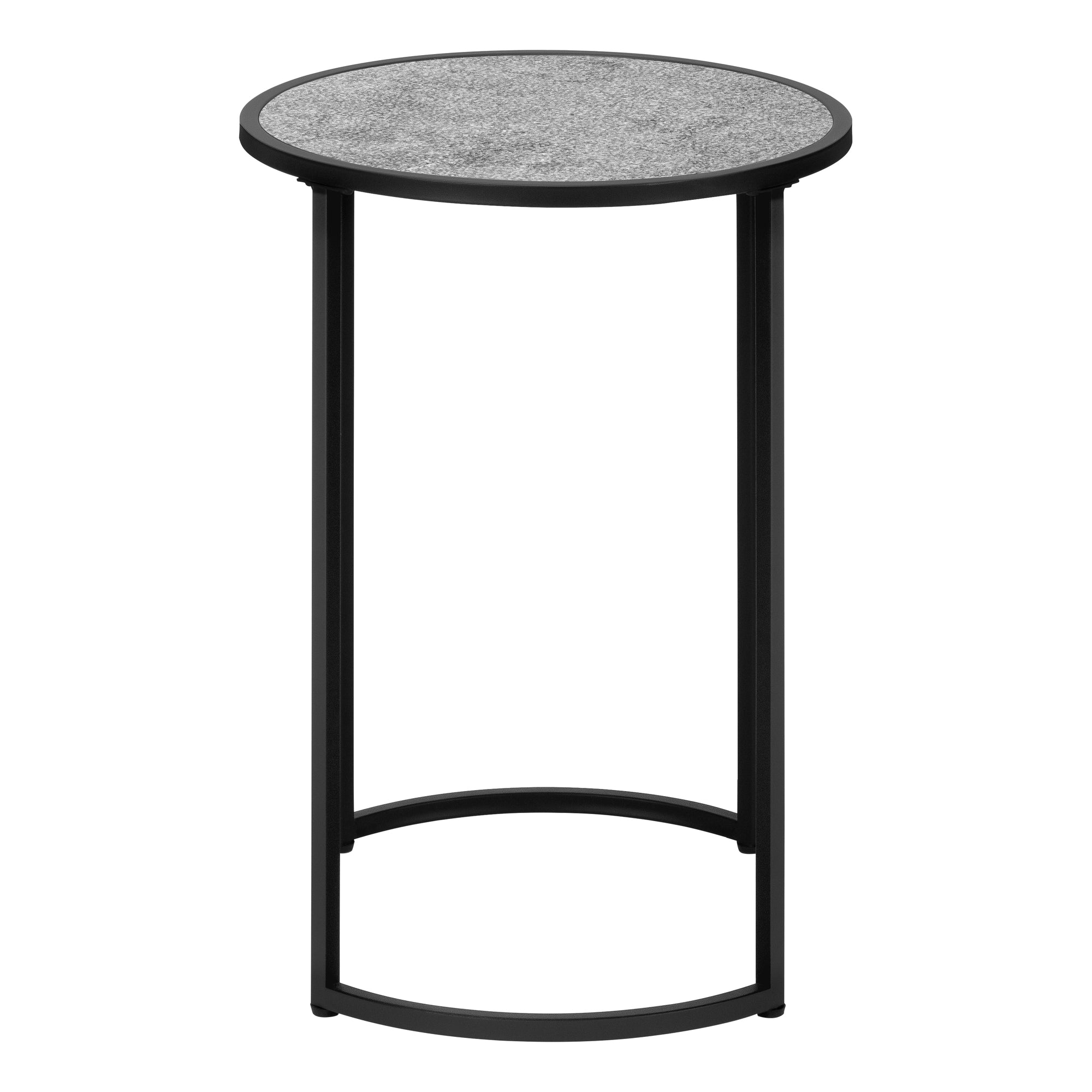 TABLE D'APPOINT - 24"H / ASPECT PIERRE GRISE / MÉTAL NOIR #I 2206