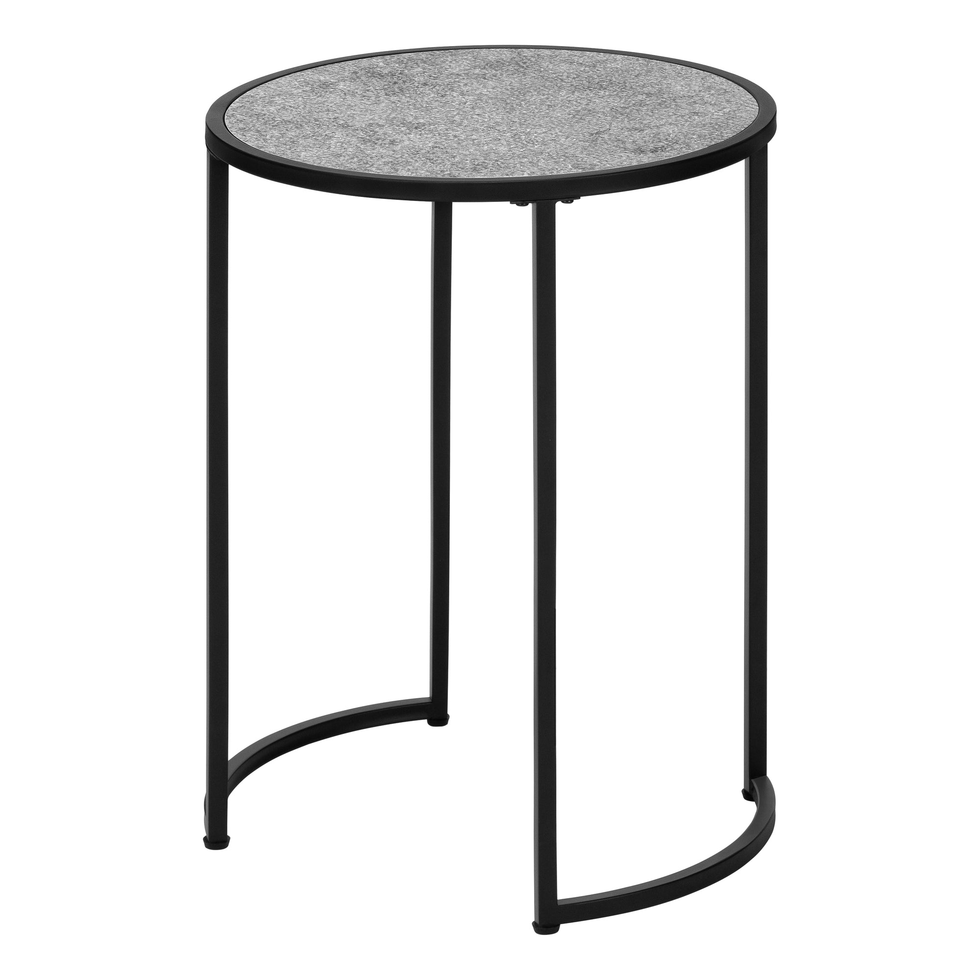 TABLE D'APPOINT - 24"H / ASPECT PIERRE GRISE / MÉTAL NOIR #I 2206