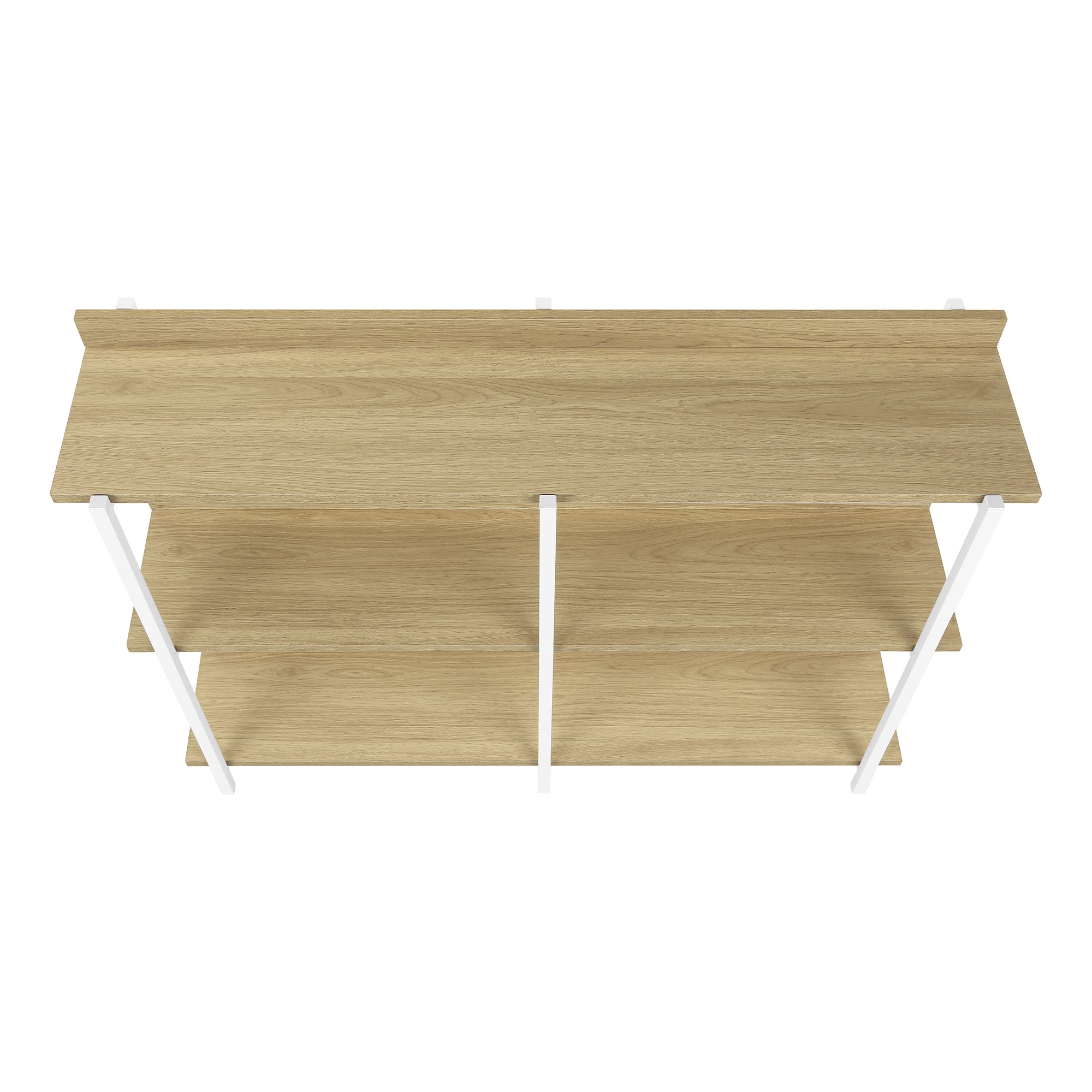 TABLE D'APPOINT - 48"L / CONSOLE D'ENTRÉE EN MÉTAL NATUREL / BLANC #I 2222