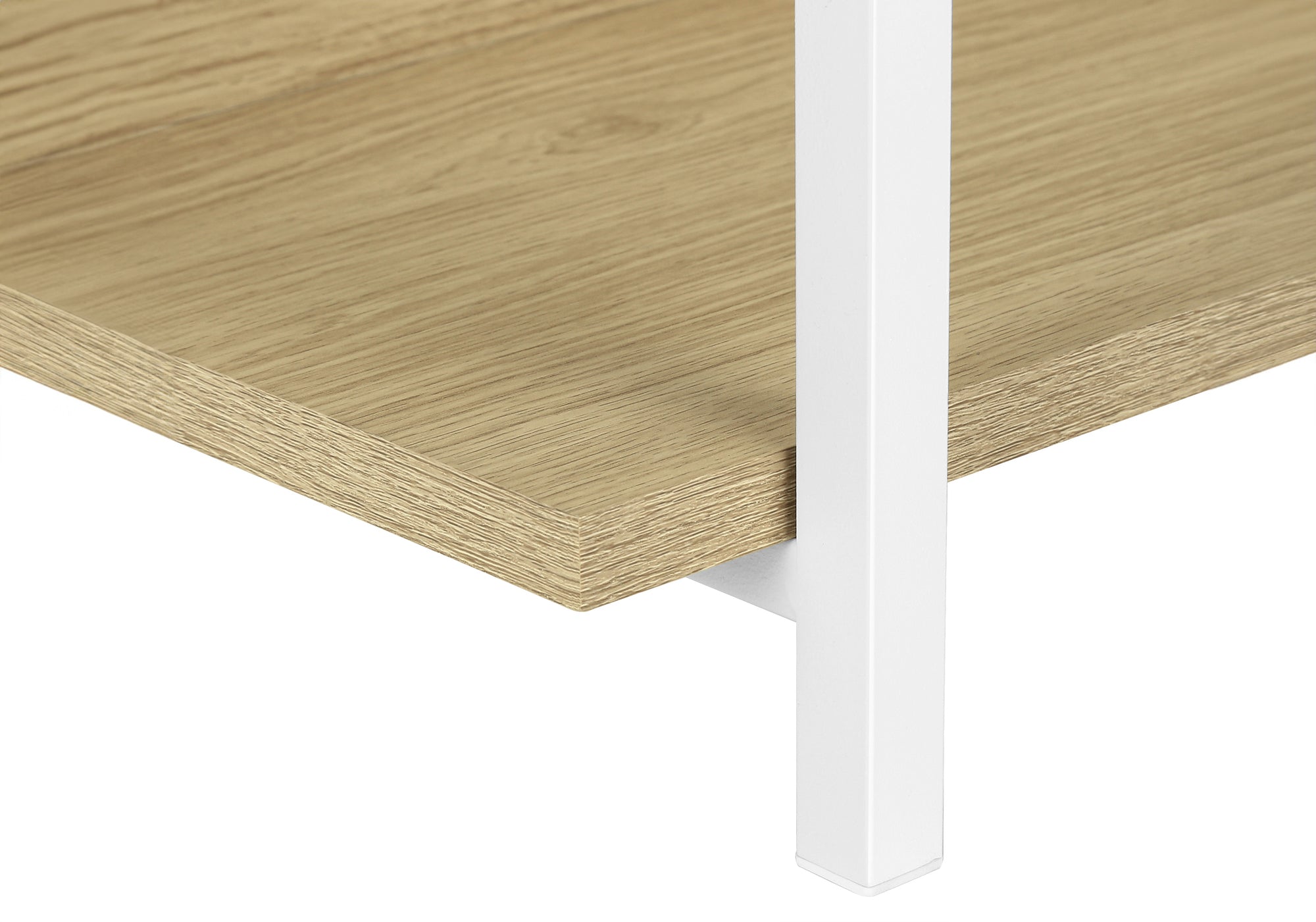 TABLE D'APPOINT - 48"L / CONSOLE D'ENTRÉE EN MÉTAL NATUREL / BLANC #I 2222