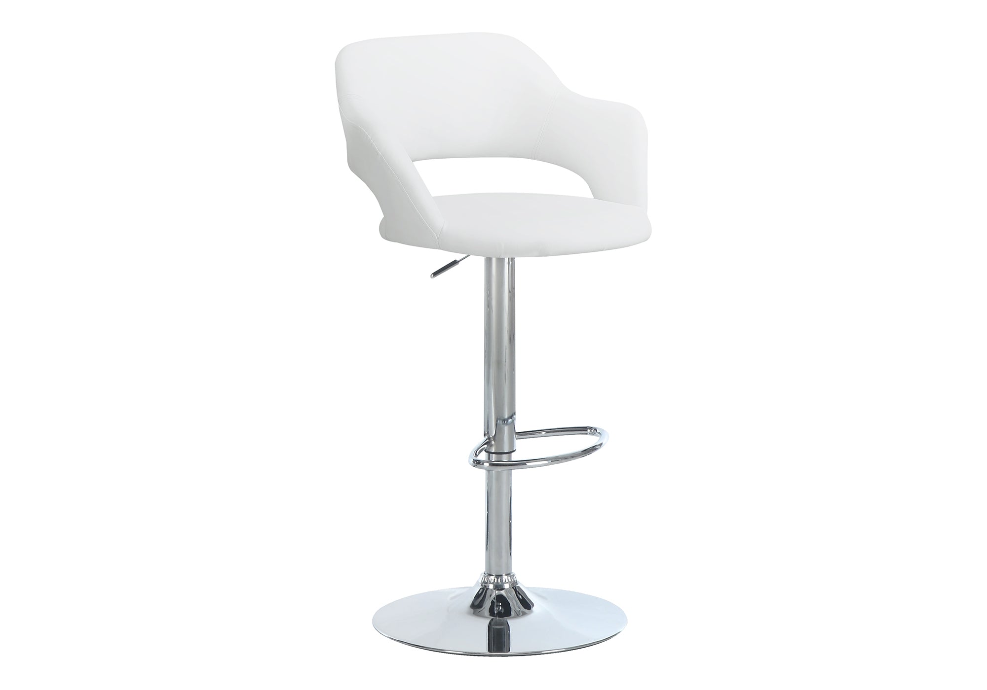 BARSTOOL - WHITE / CHROME METAL HYDRAULIC LIFT # I 2358