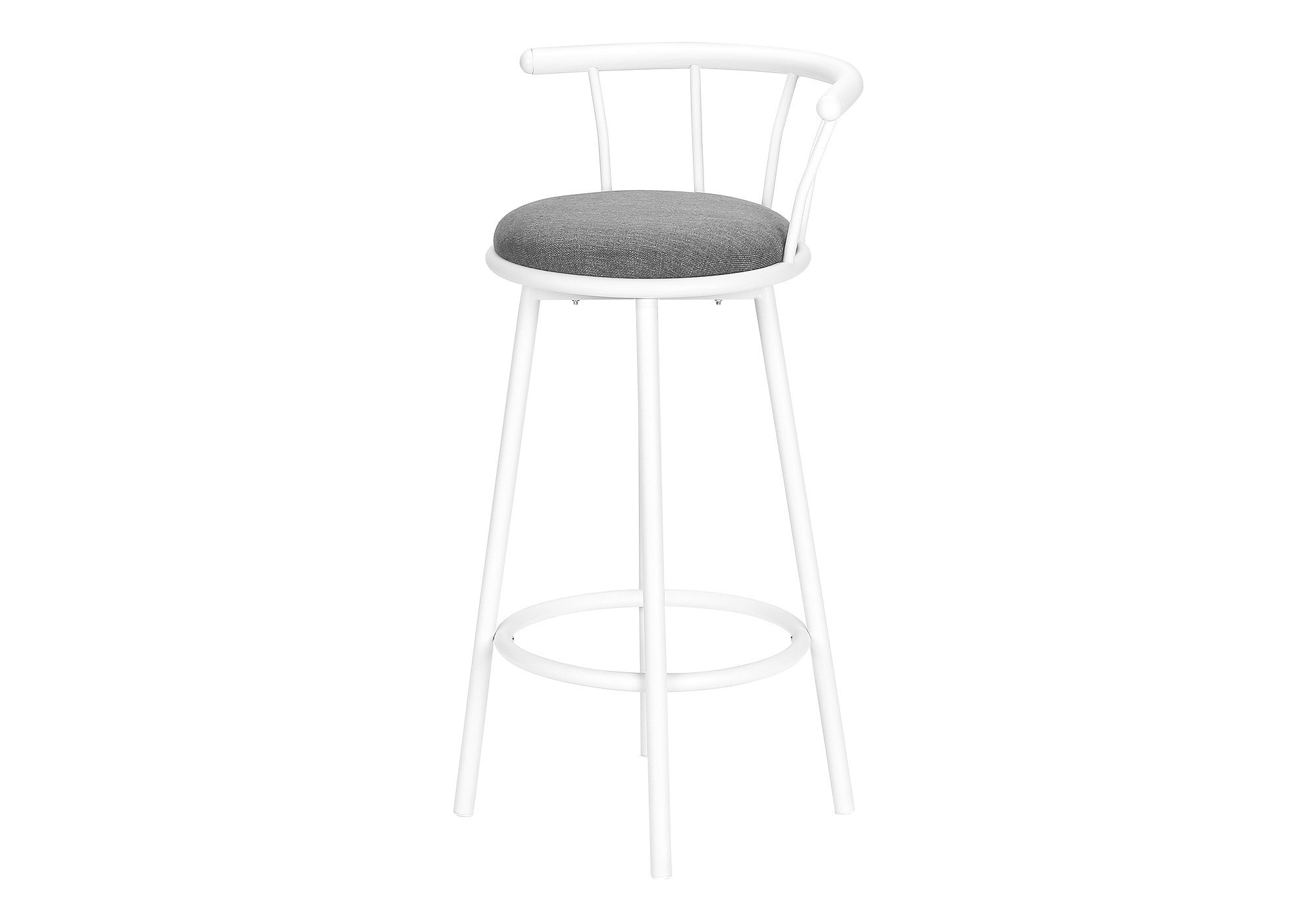 TABOURET DE BAR - 2PCS / 36"H / PIVOTANT / MÉTAL BLANC # I 2397