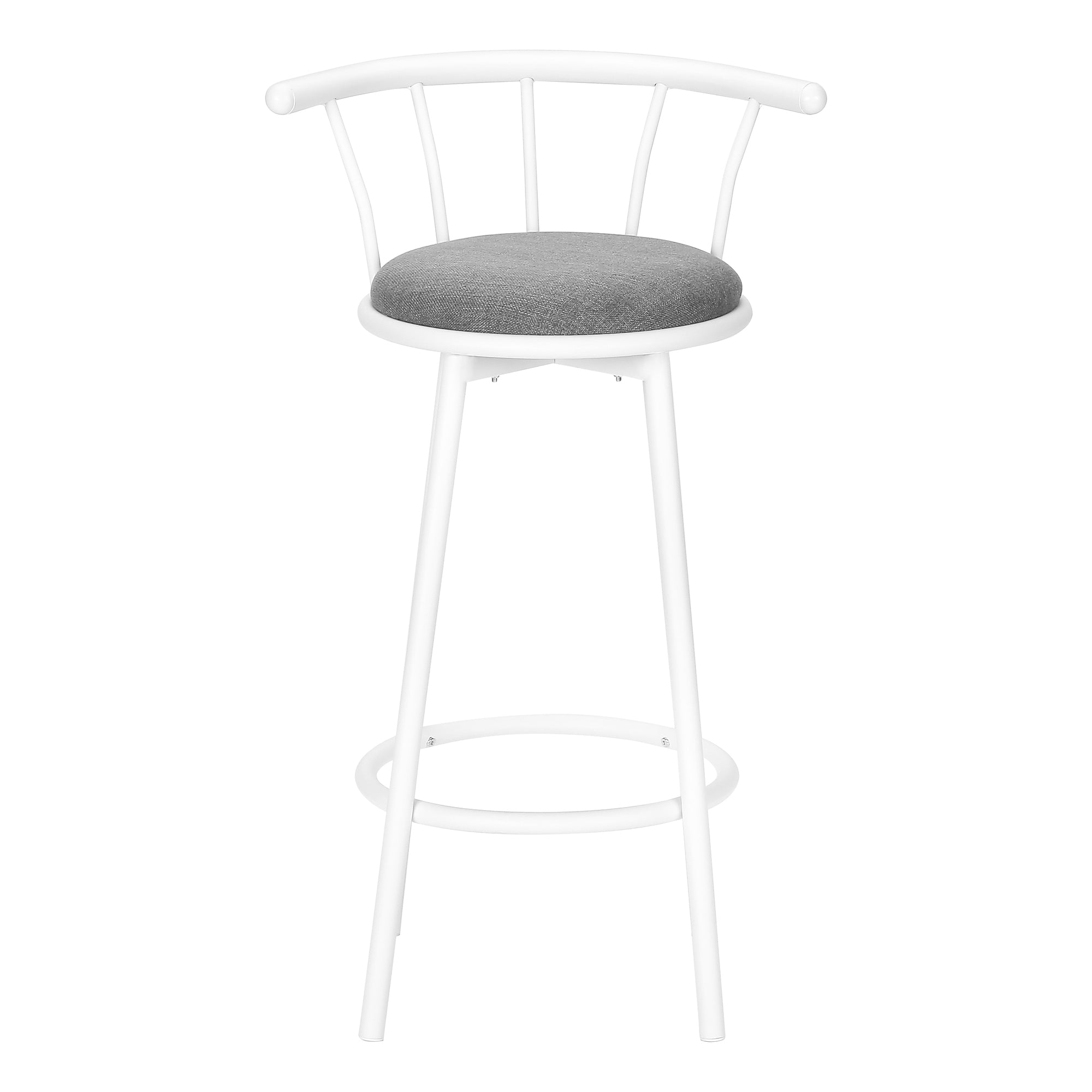 TABOURET DE BAR - 2PCS / 36"H / PIVOTANT / MÉTAL BLANC # I 2397