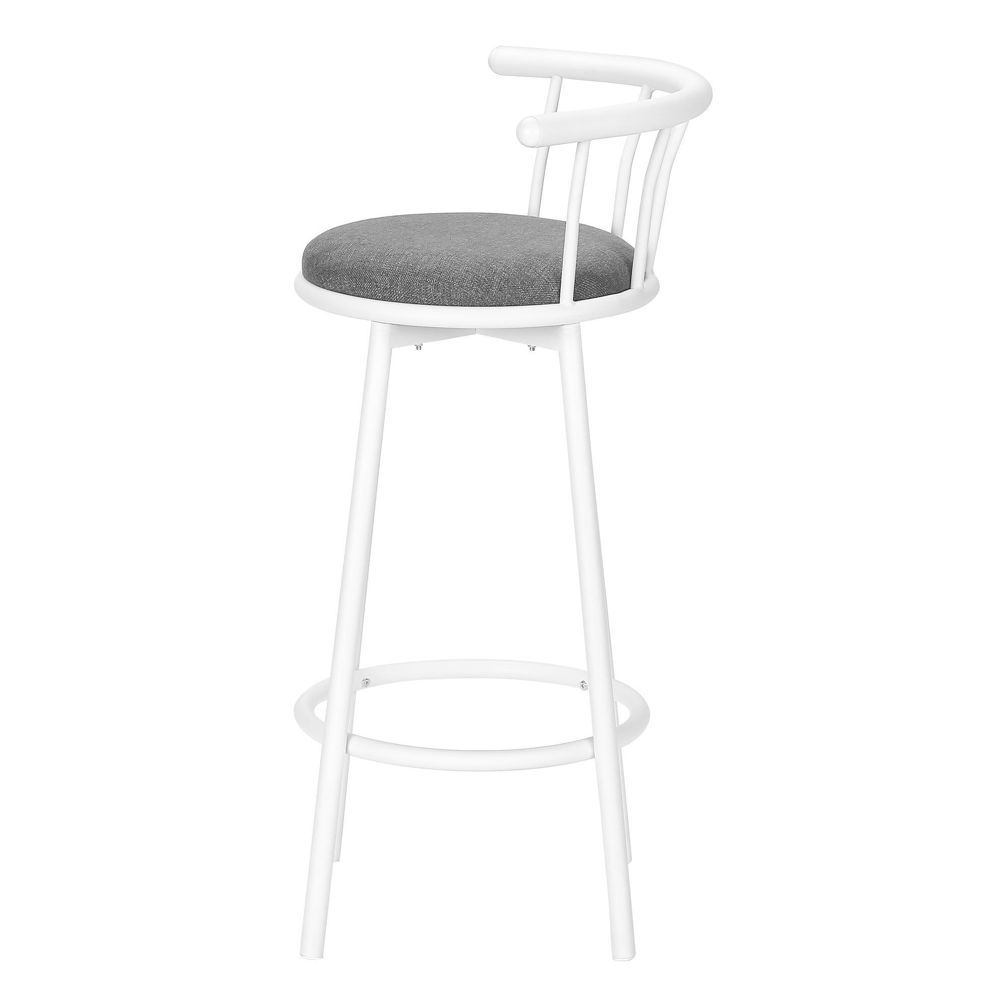 TABOURET DE BAR - 2PCS / 36"H / PIVOTANT / MÉTAL BLANC # I 2397