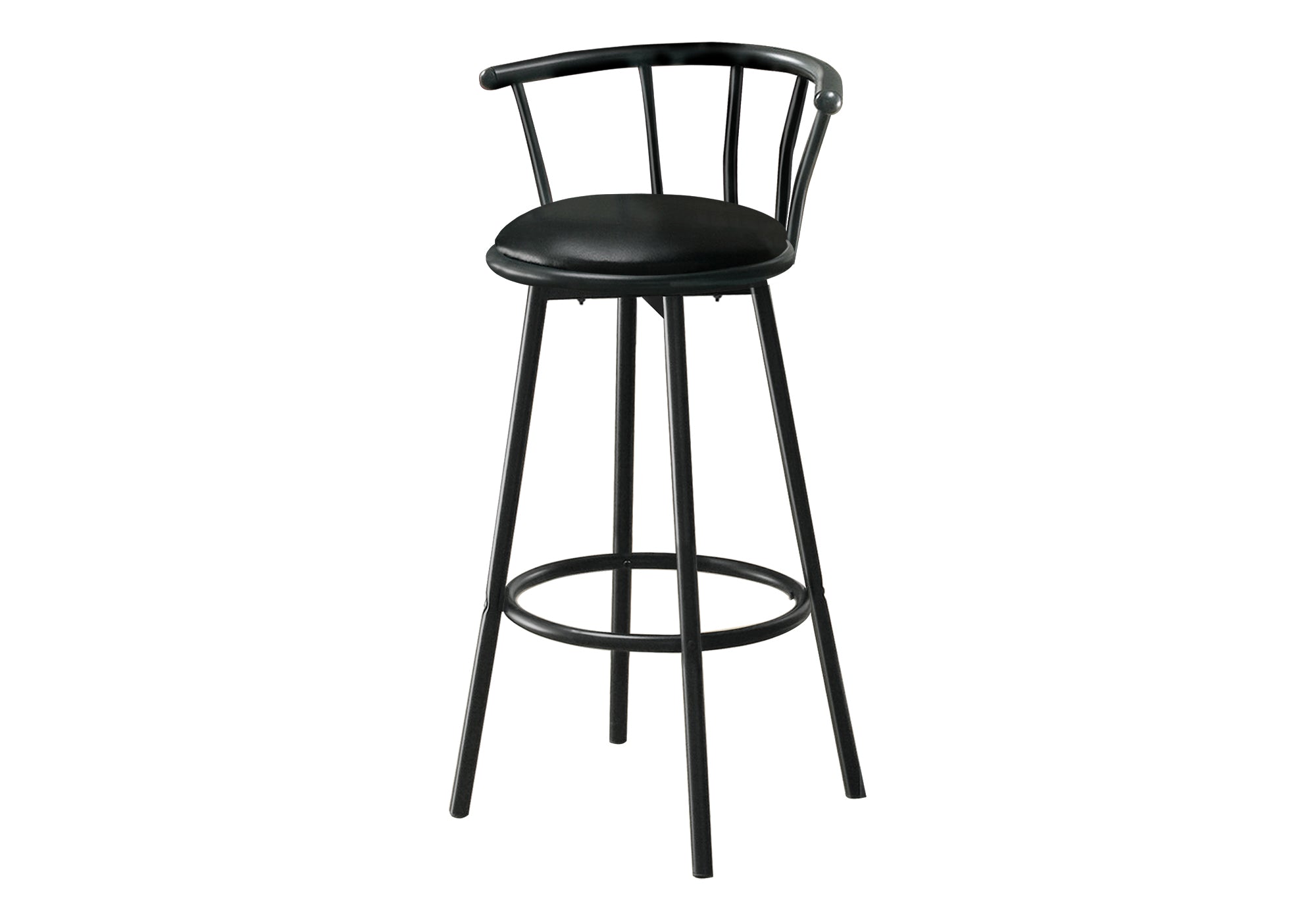 TABOURET DE BAR - 2PCS / 36"H / PIVOTANT / MÉTAL NOIR # I 2398