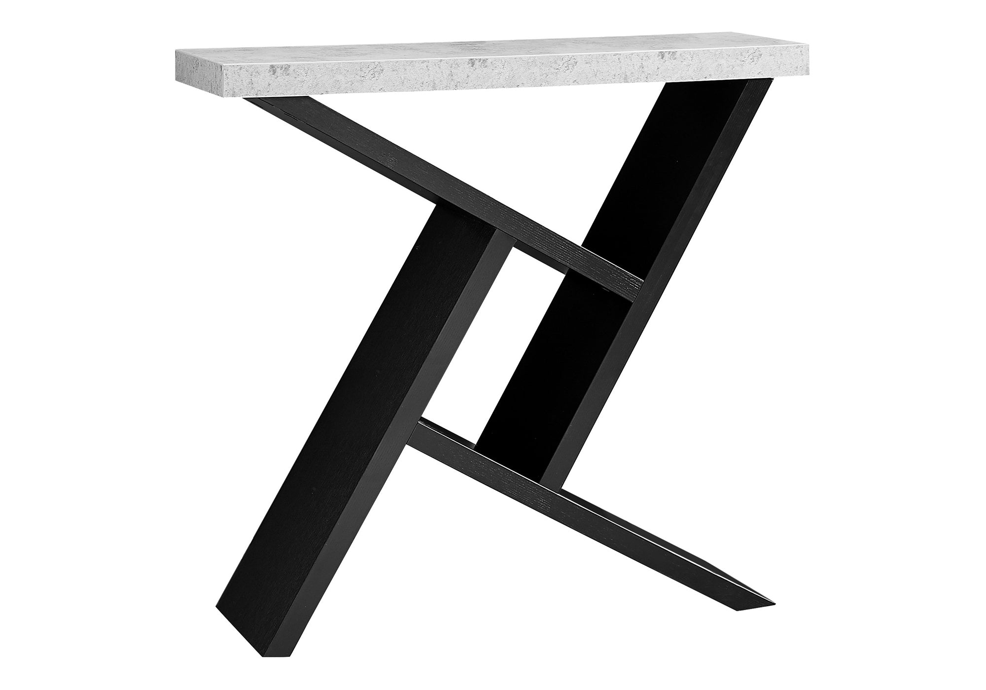 ACCENT TABLE - 36"L / BLACK / CEMENT-LOOK HALL CONSOLE #I 2406